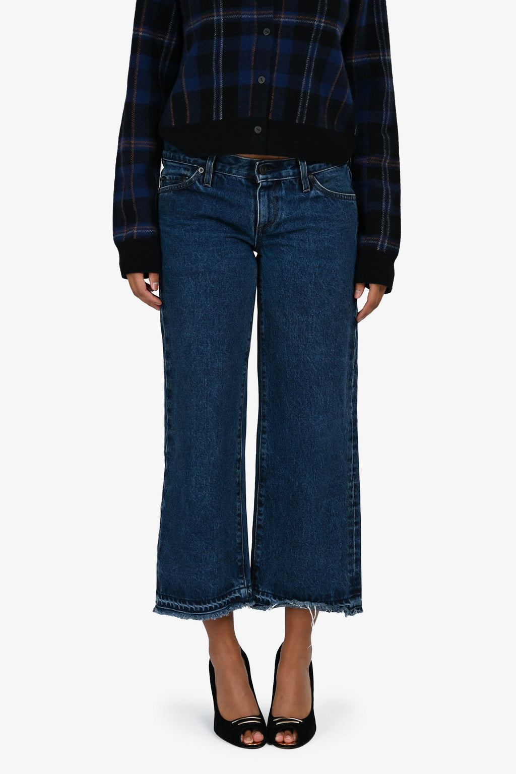 Simon Miller Blue Denim Dark Wash Wide Leg Jeans Size 25