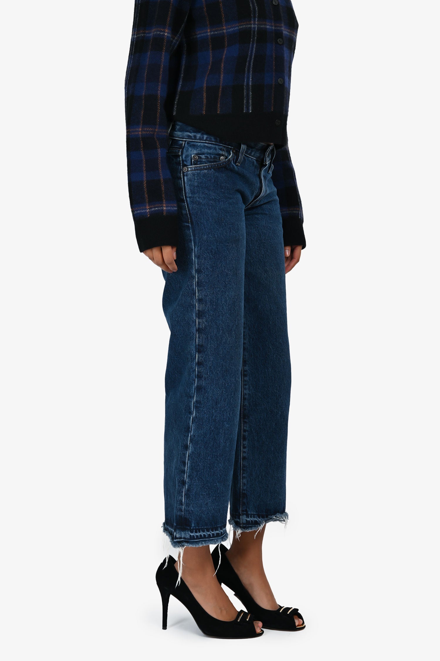 Simon Miller Blue Denim Dark Wash Wide Leg Jeans Size 25