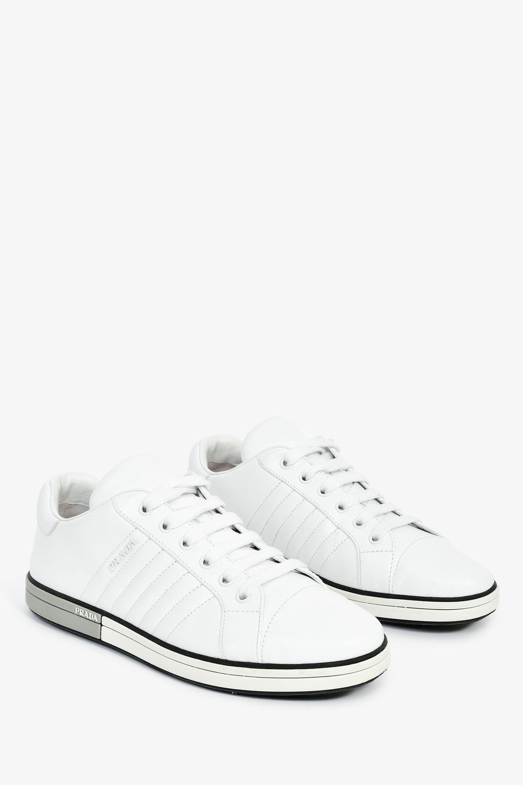 Prada White Leather Sneakers Size 41