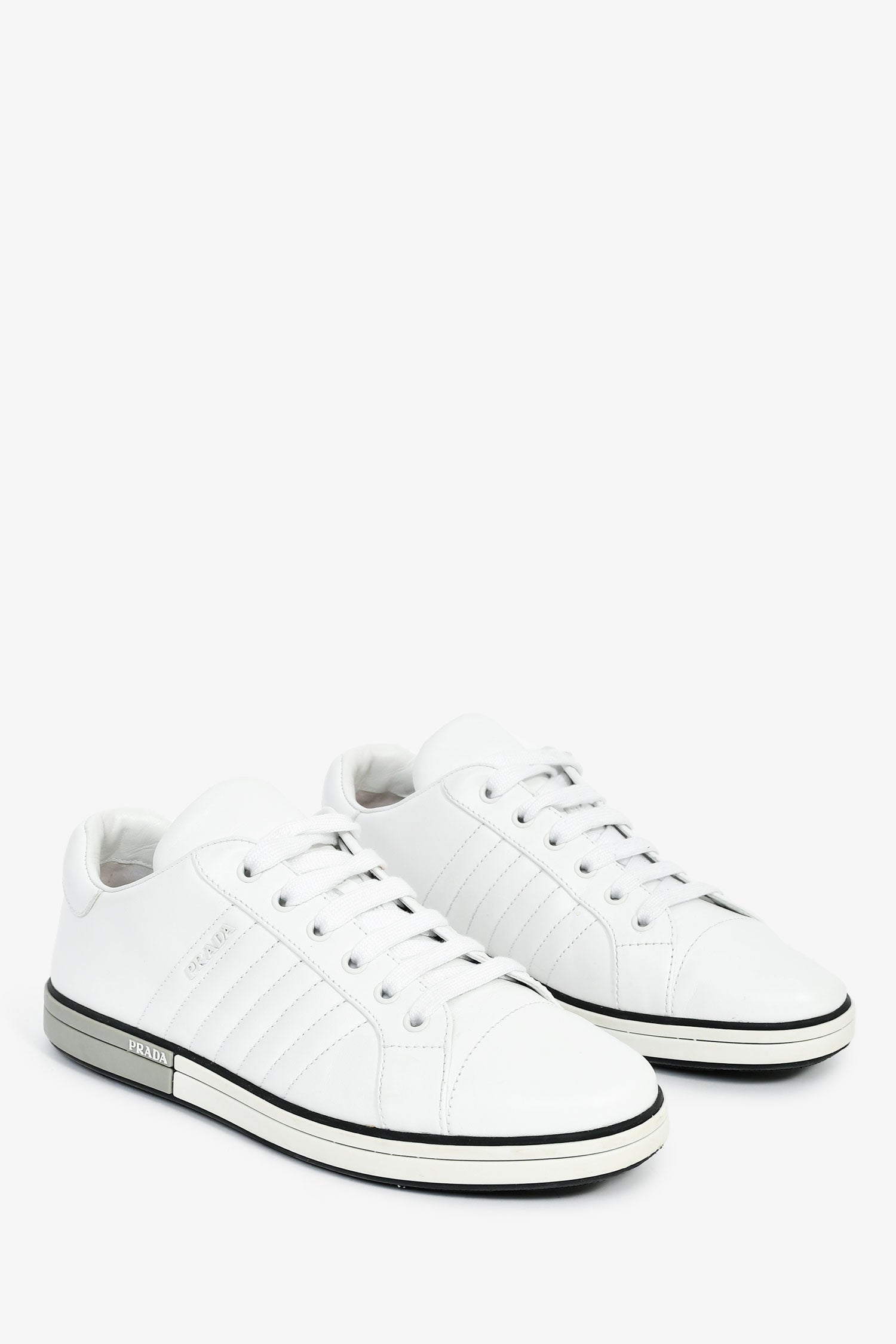 Prada White Leather Sneakers Size 41