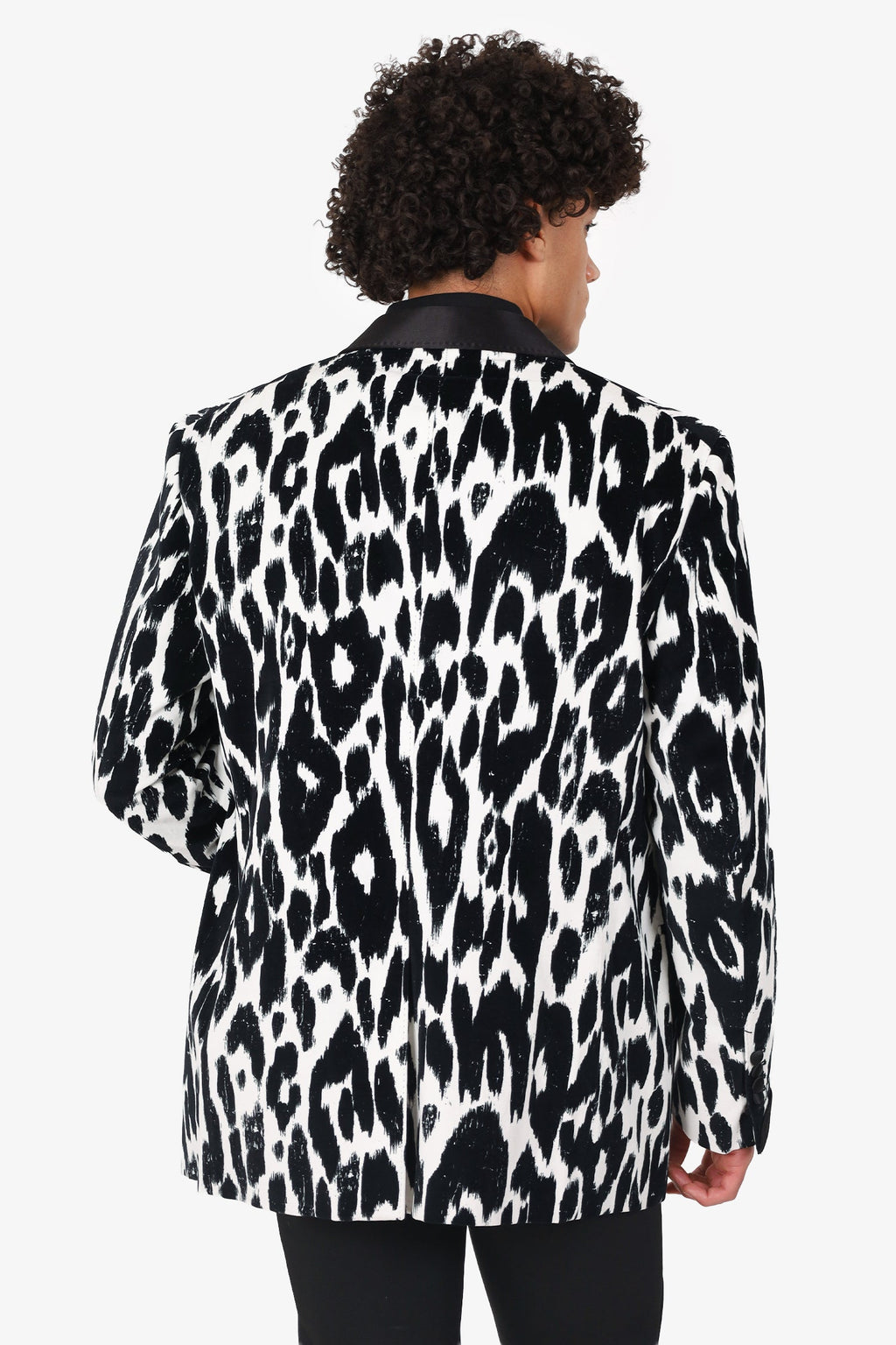 Tom Ford Black & White Printed Cotton Blazer Size 58R Mens