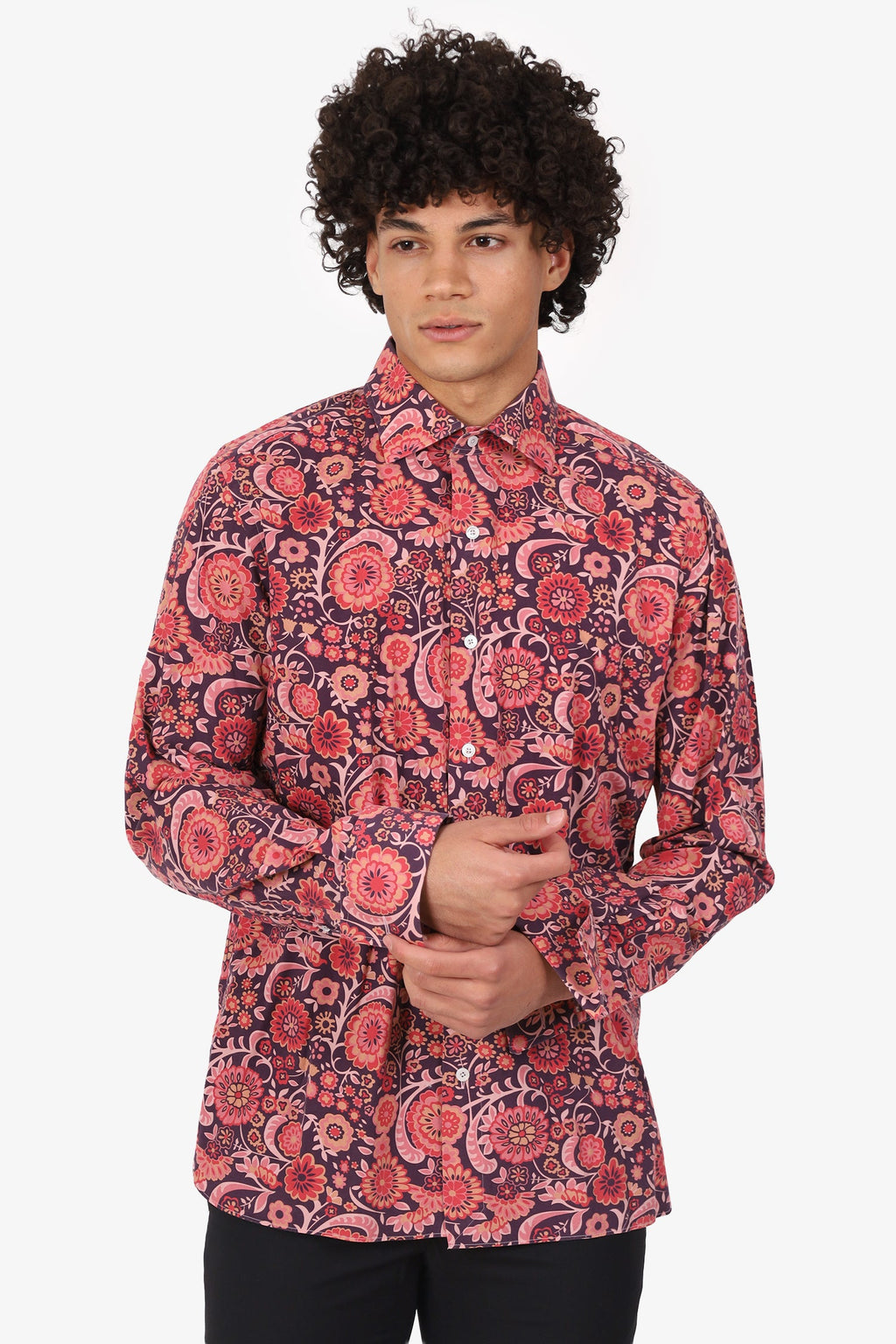 Tom Ford Pink Floral Cotton Shirt Estimated Size S Mens
