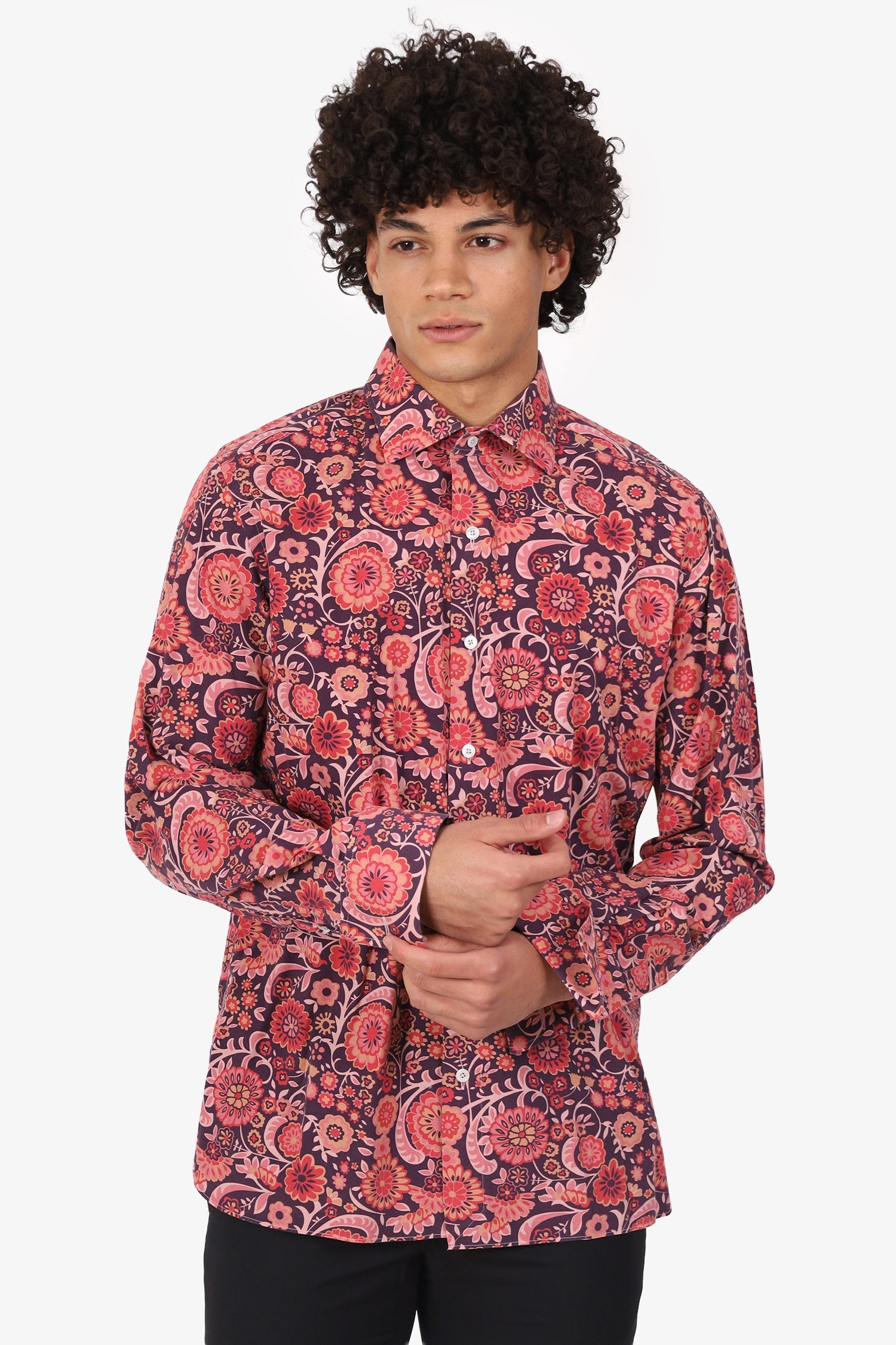 Tom Ford Pink Floral Cotton Shirt Estimated Size S Mens
