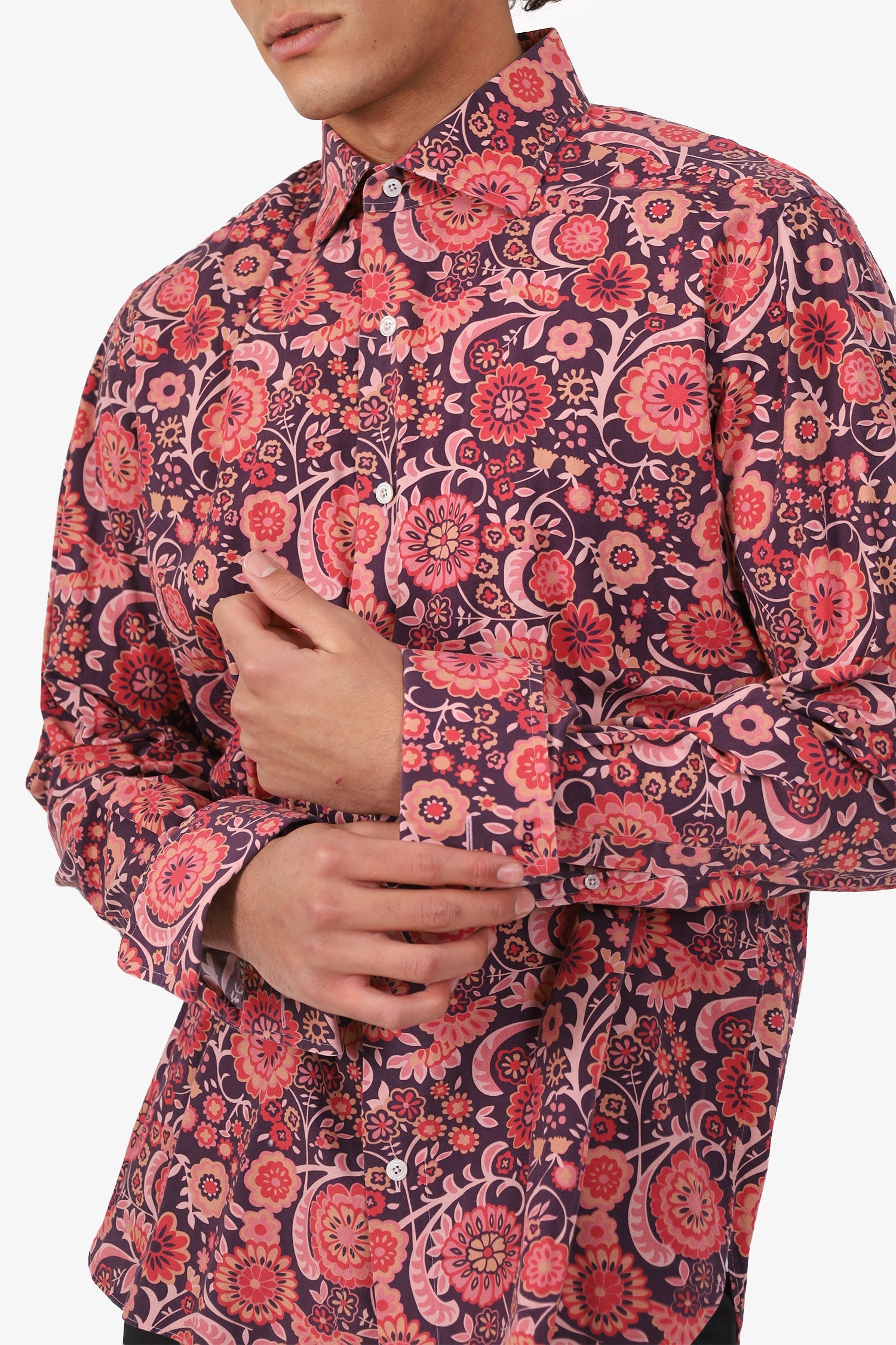 Tom Ford Pink Floral Cotton Shirt Estimated Size S Mens