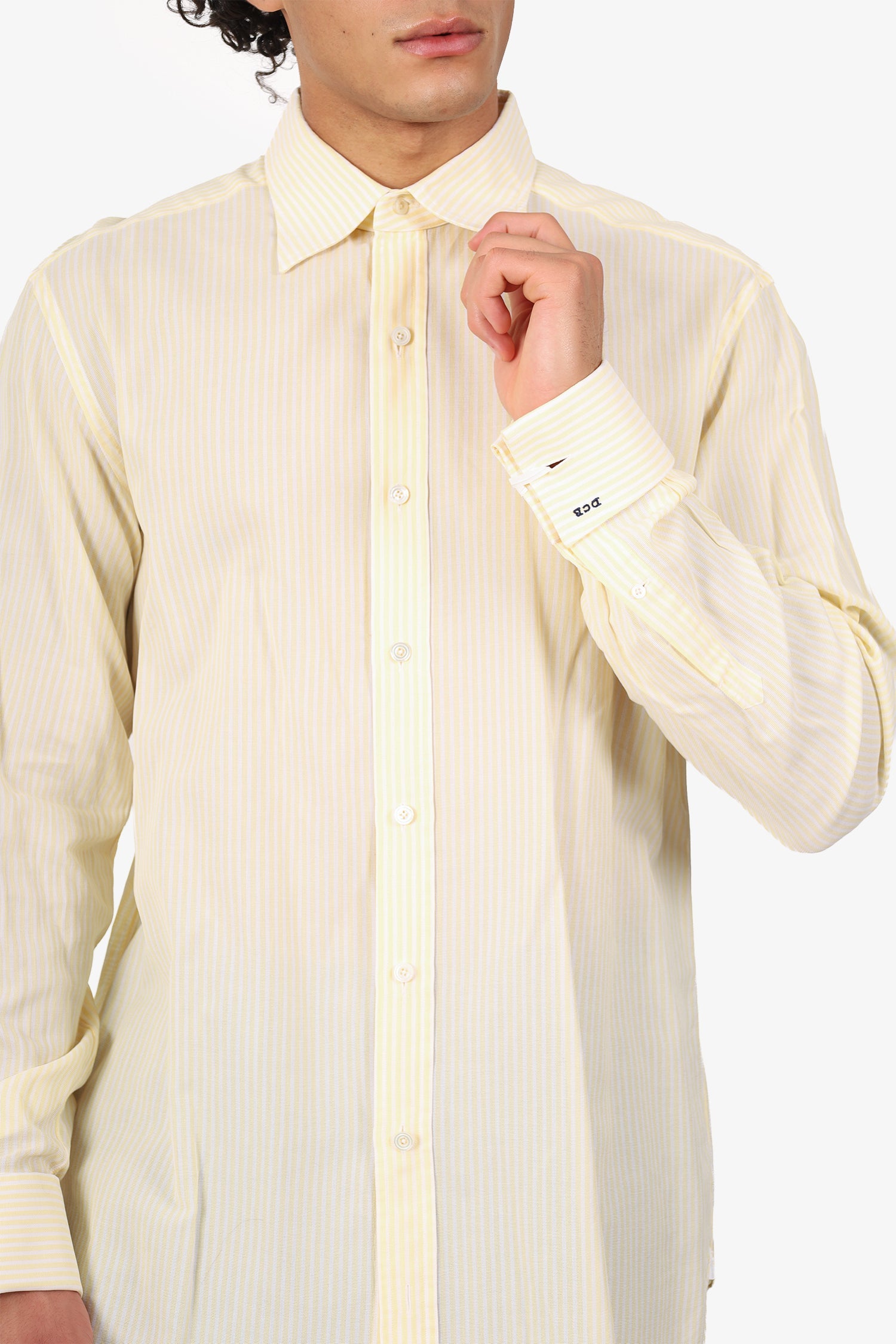 Tom Ford Yellow/White Striped Cotton Size 44 Shirt