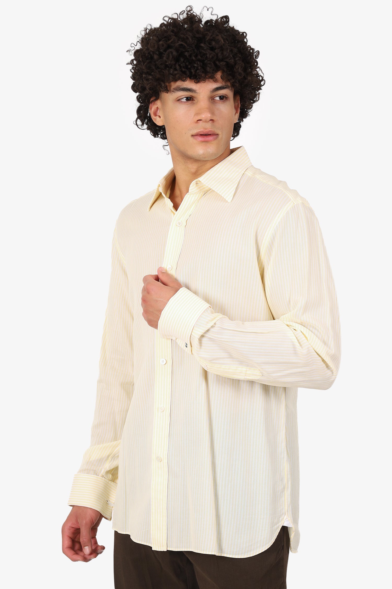 Tom Ford Yellow/White Striped Cotton Size 44 Shirt