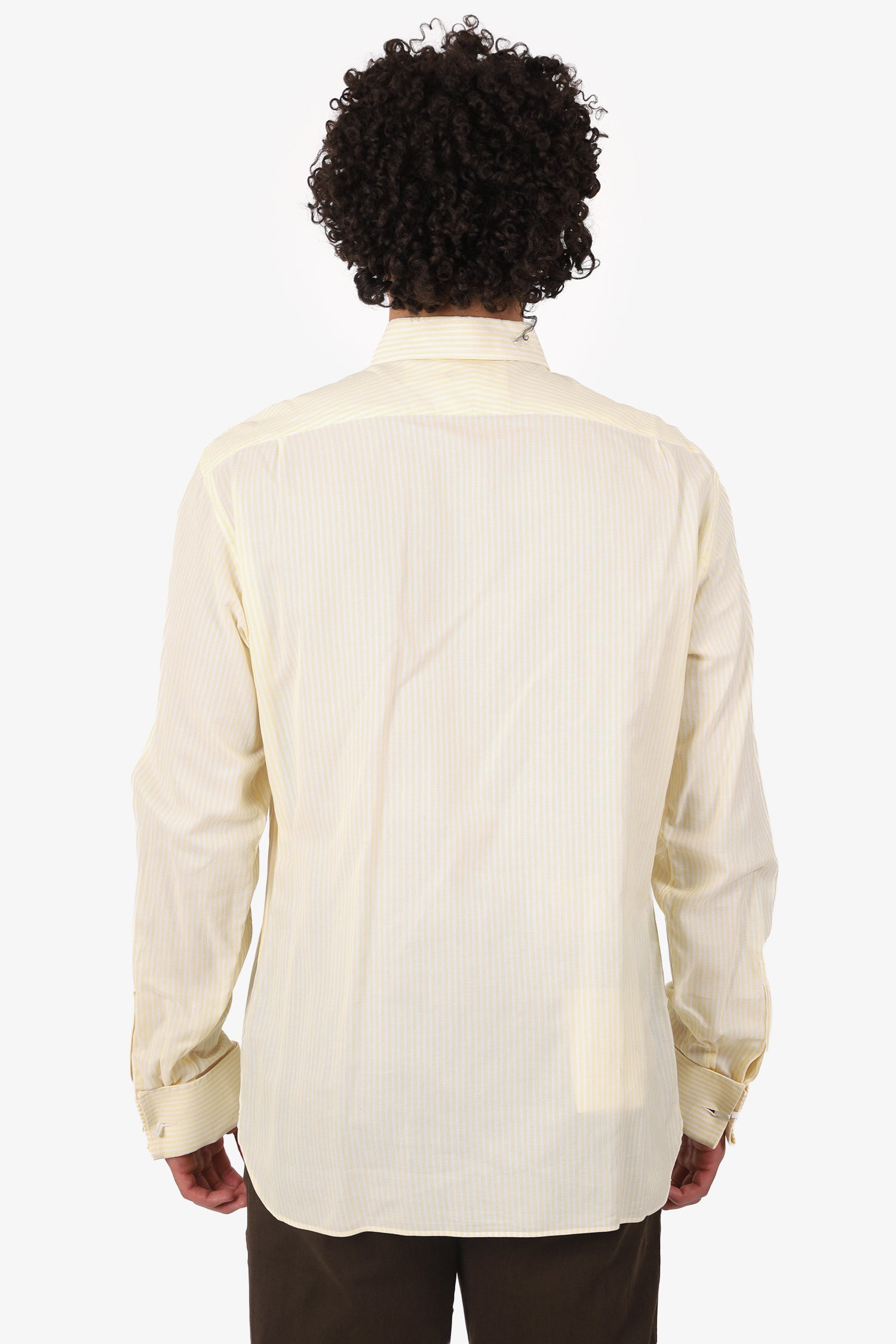 Tom Ford Yellow/White Striped Cotton Size 44 Shirt