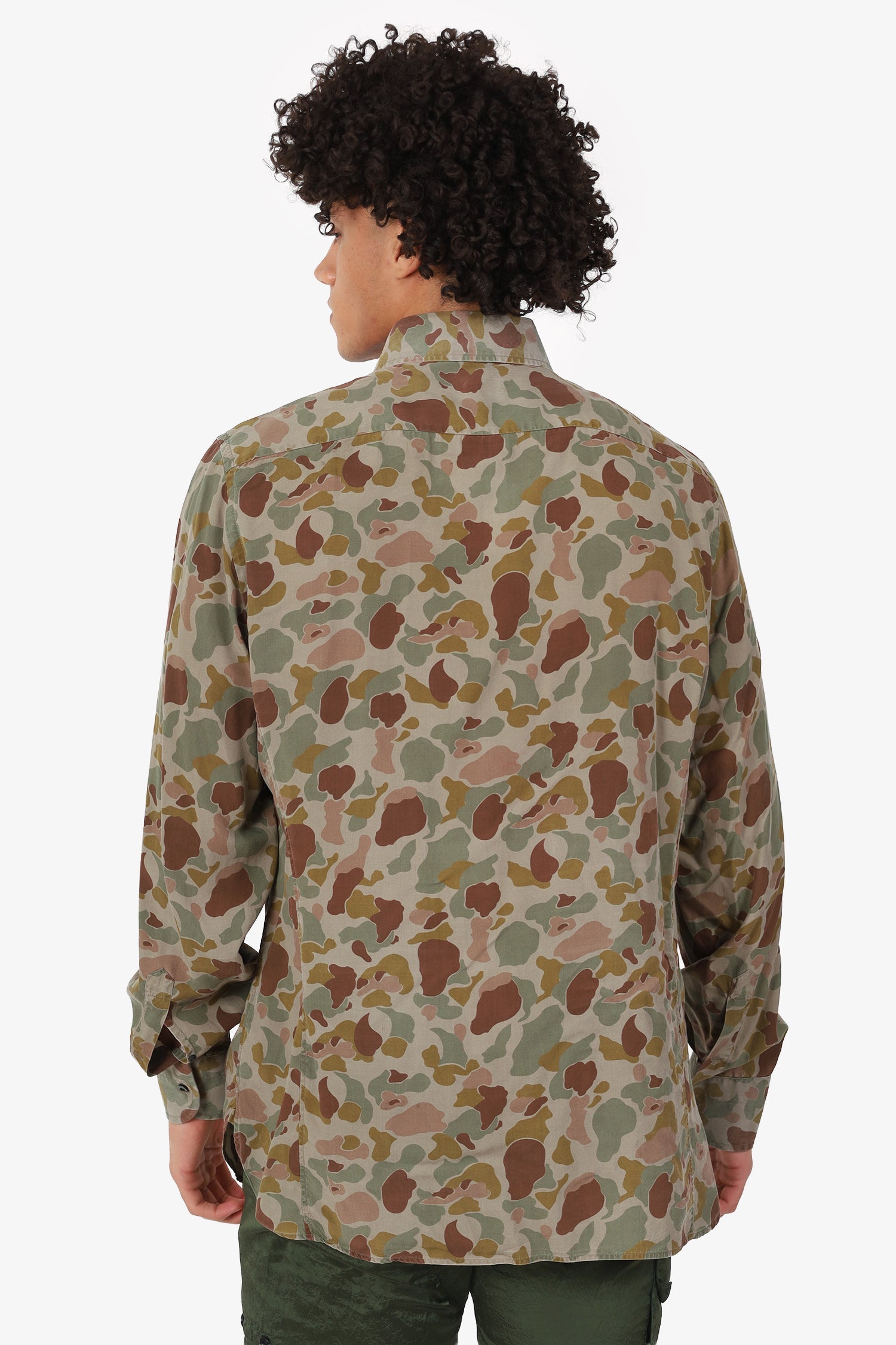 Tom Ford Green Multicolour Camouflage Print Shirt Size 44 Mens