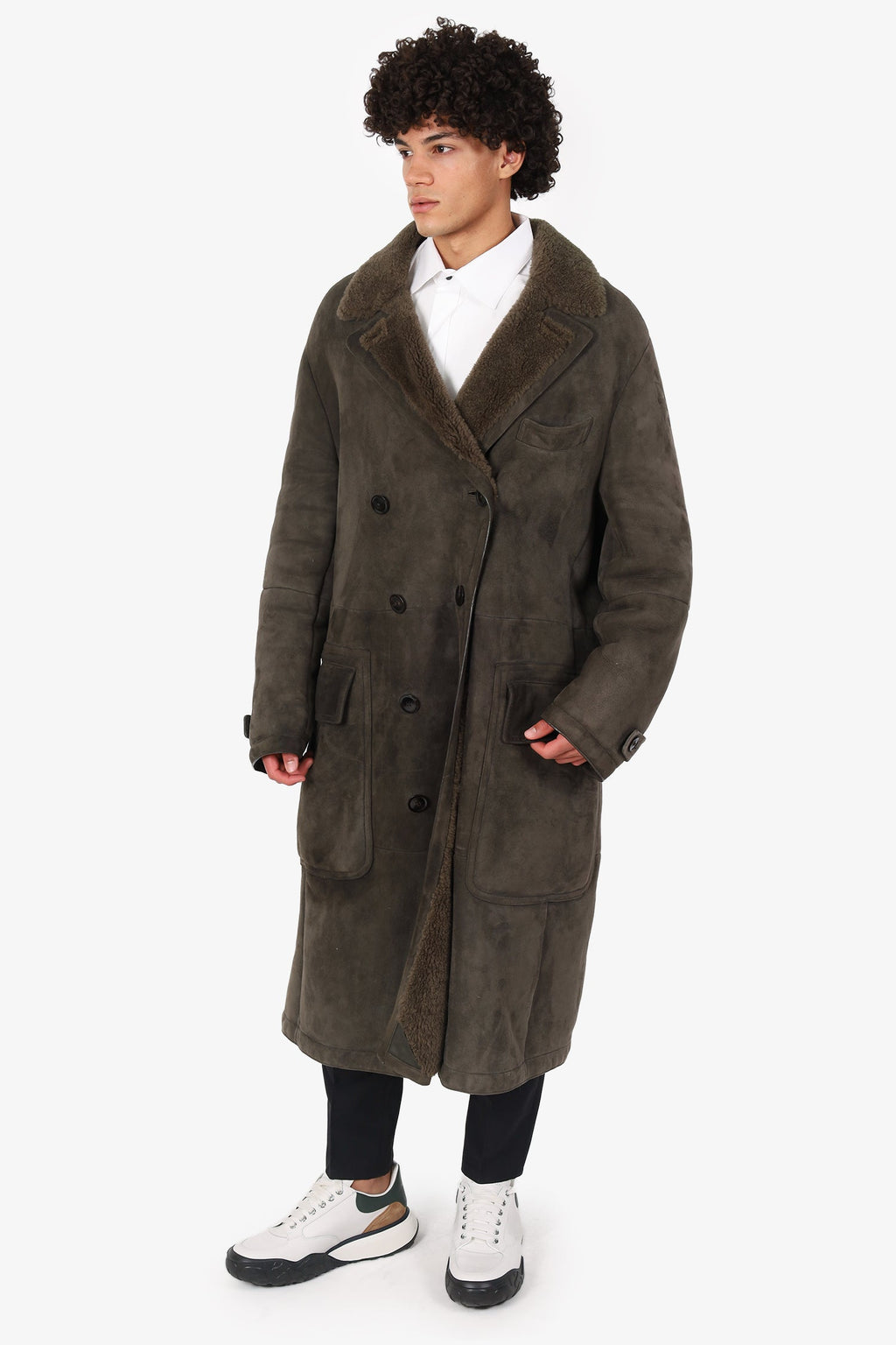 Tom Ford Green Suede/Shearling Coat Size 58 Mens