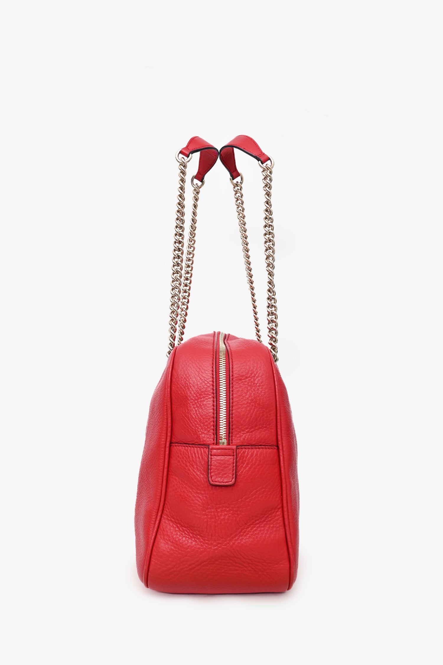 Gucci Red Leather Soho Chain Shoulder Bag