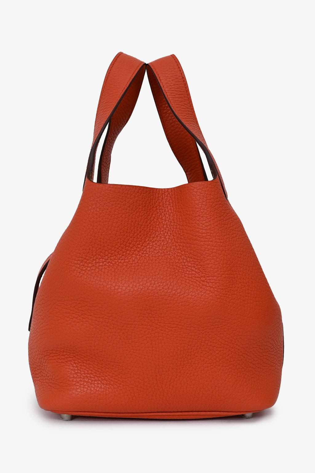 Hermès 2016 Burnt Orange Clemence Leather Picotin 18 Silver Hardware