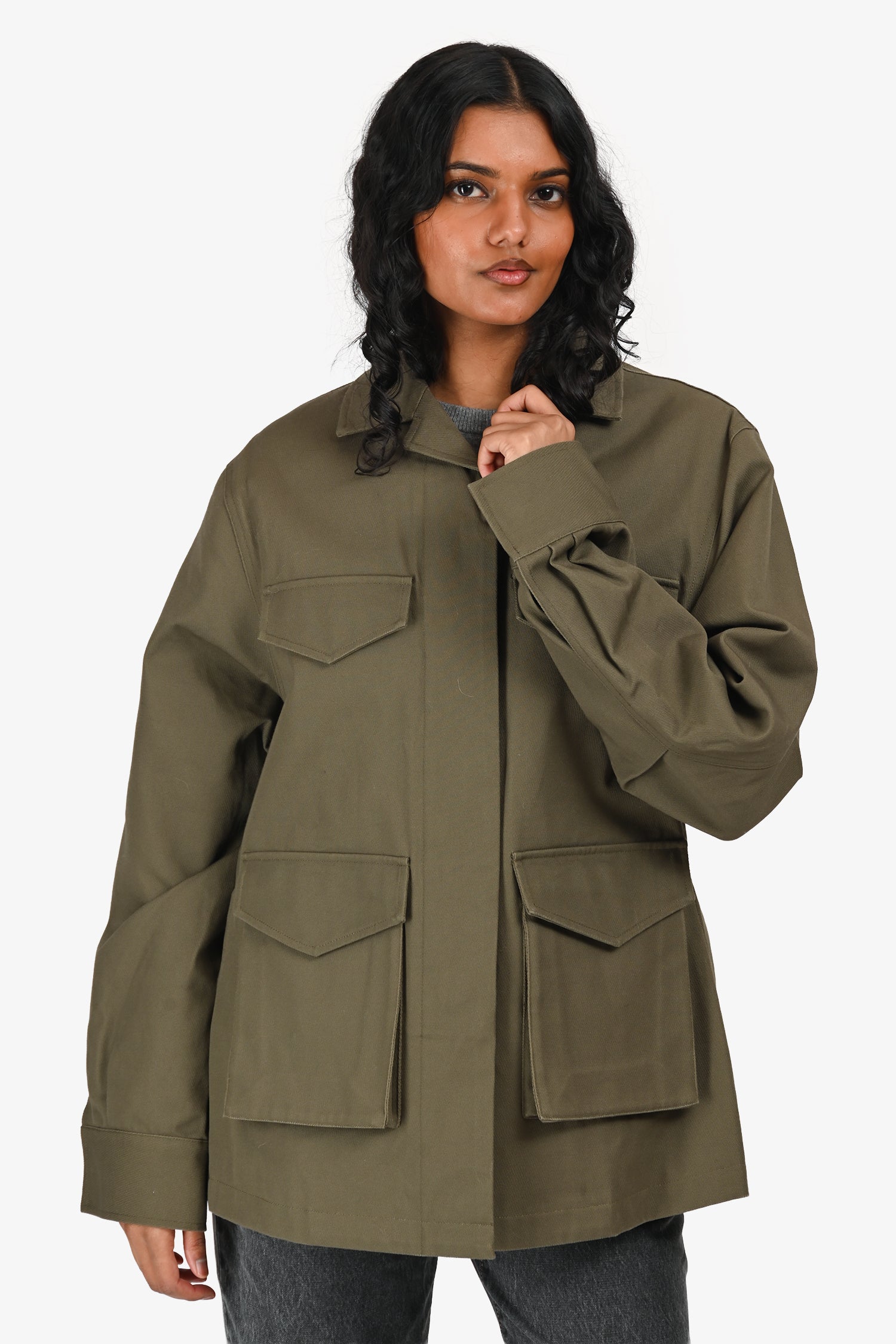 Toteme Green Cotton Army Jacket Size 32