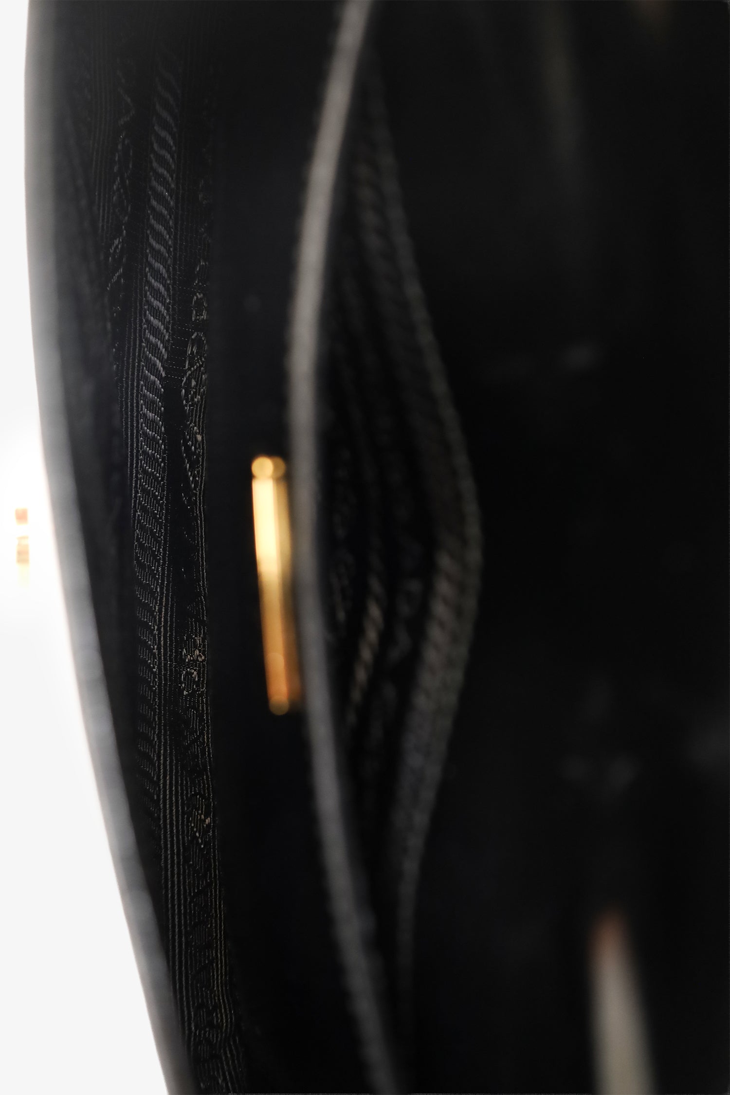 Prada Black Leather Triangle Logo Chain Shoulder Bag