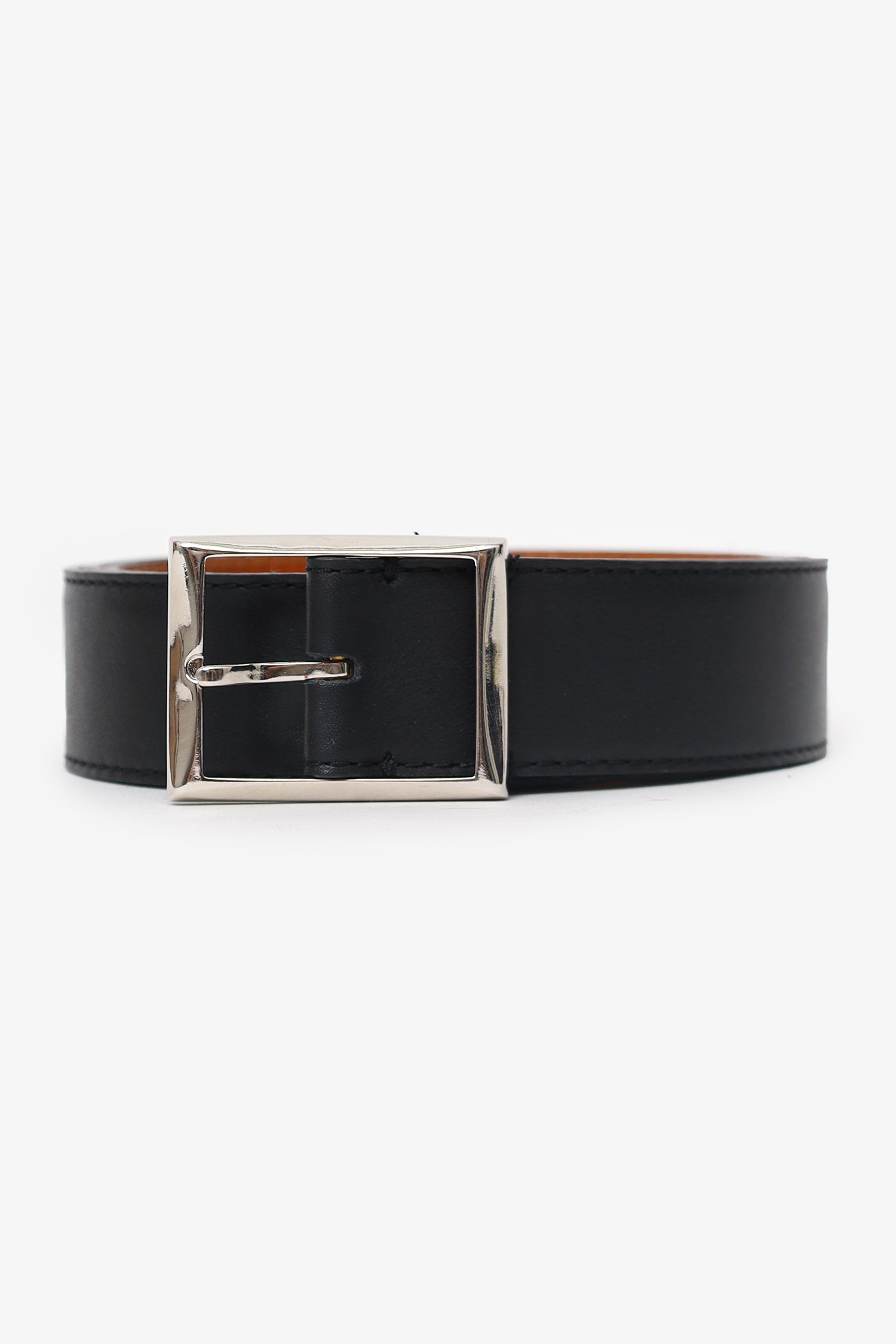 Berluti Black Leather Waist Belt Size 110 Mens