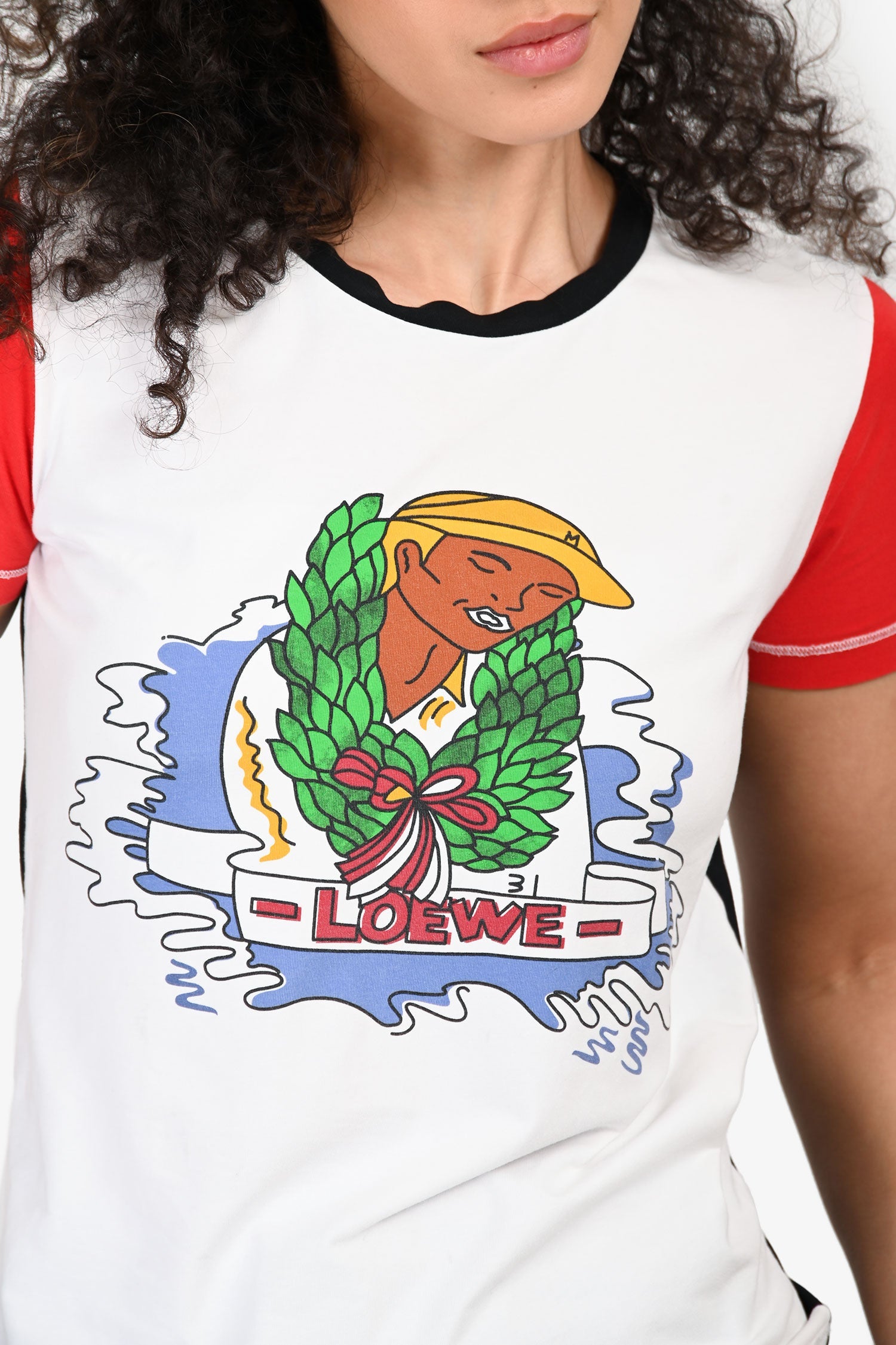 Loewe White/Black/Red Graphic Print Short Sleeve T-shirt Size M