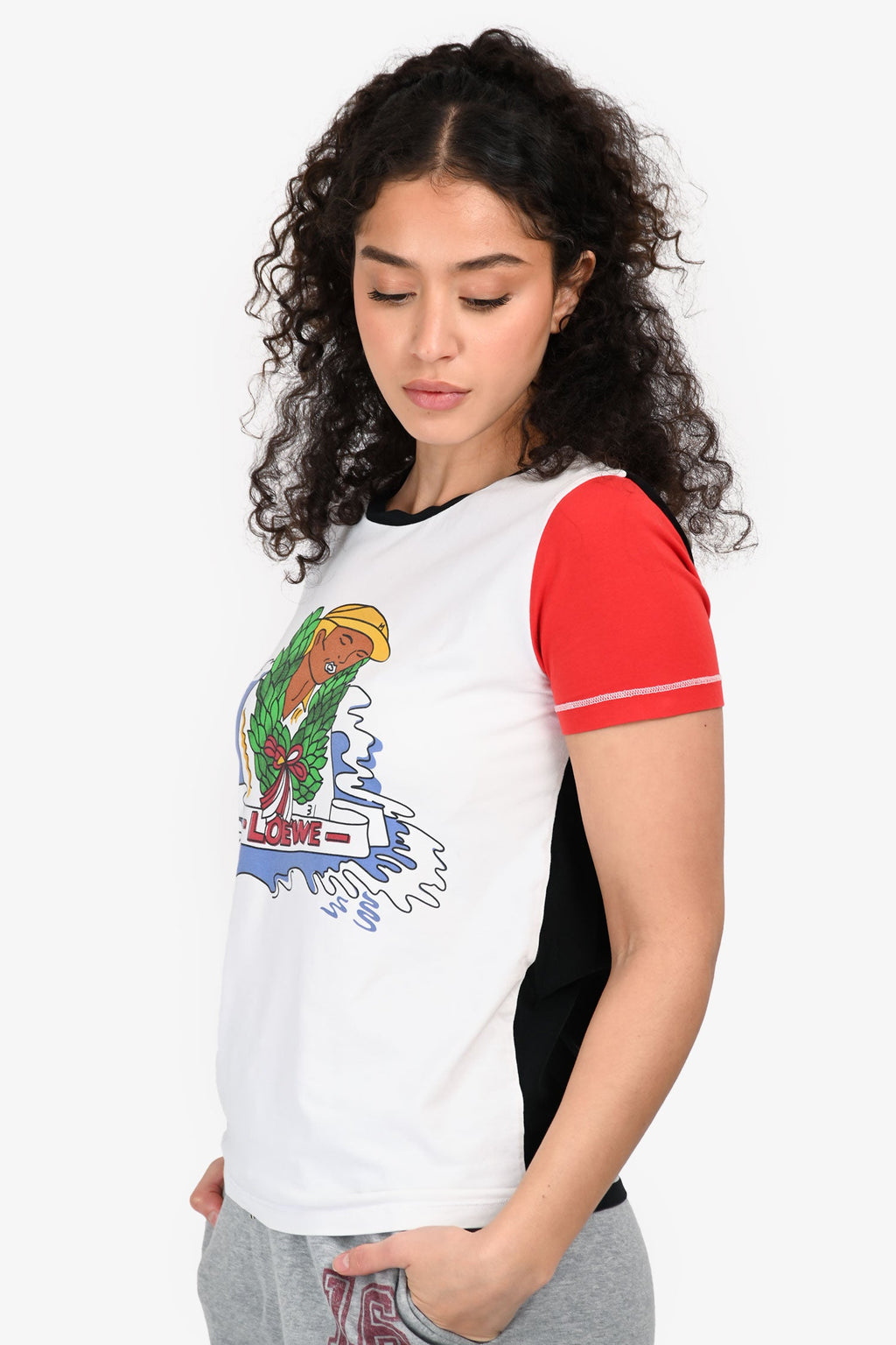 Loewe White/Black/Red Graphic Print Short Sleeve T-shirt Size M