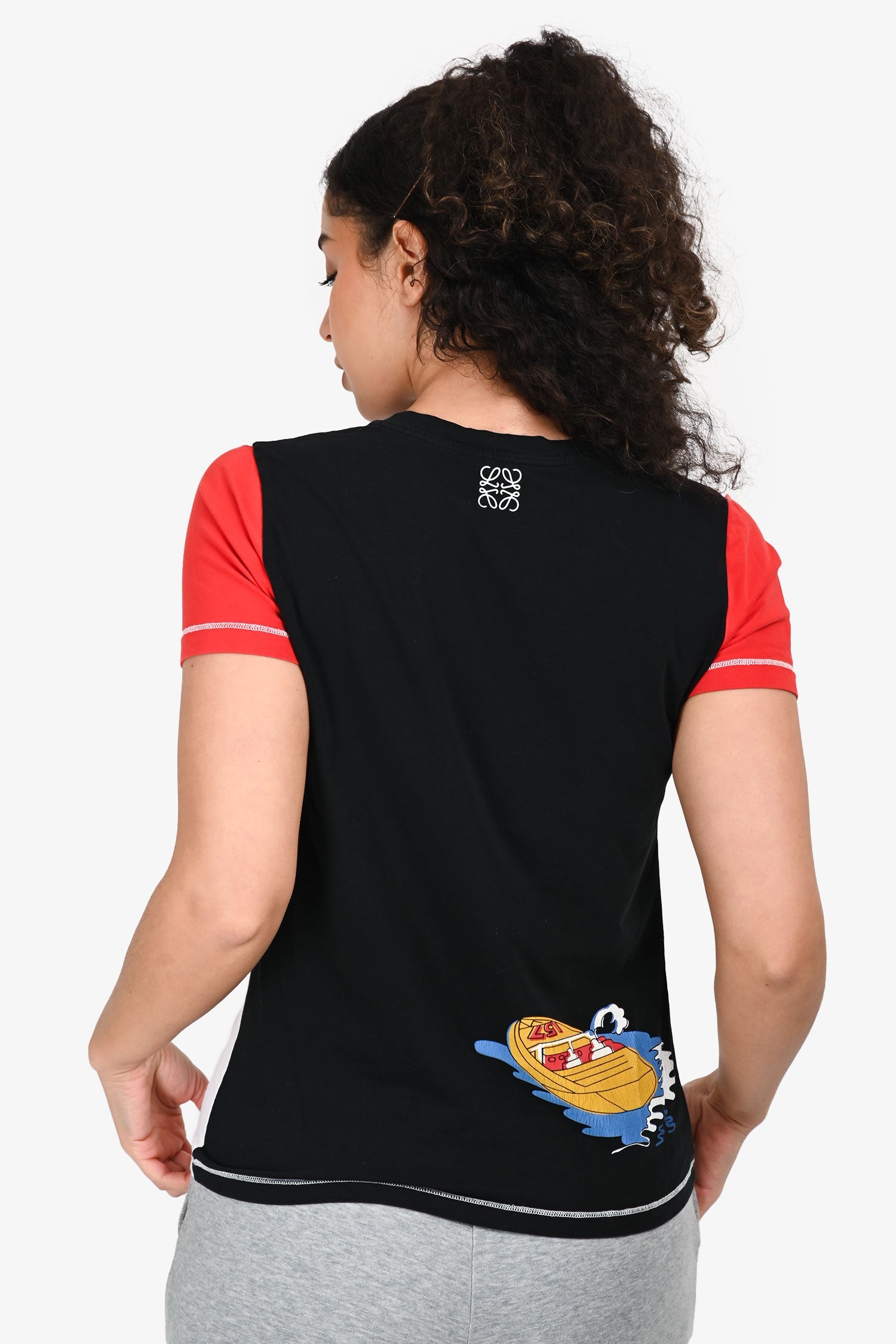 Loewe White/Black/Red Graphic Print Short Sleeve T-shirt Size M