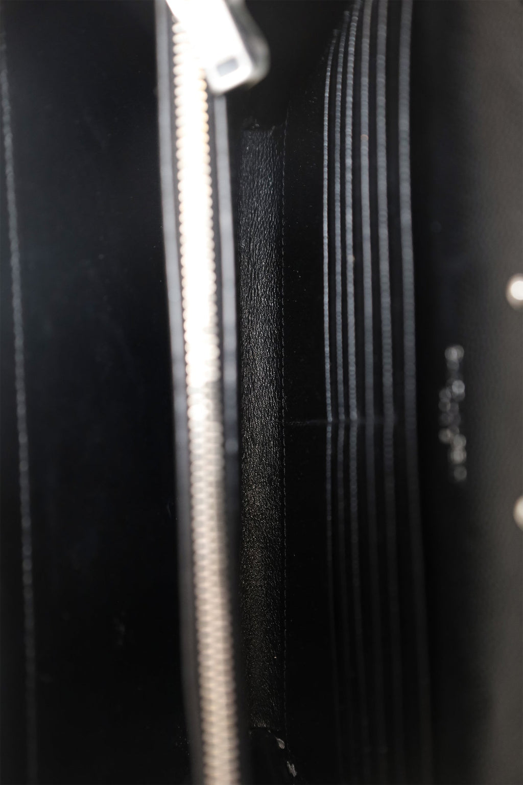 Saint Laurent Black Chevron Leather Envelope Wallet On Chain