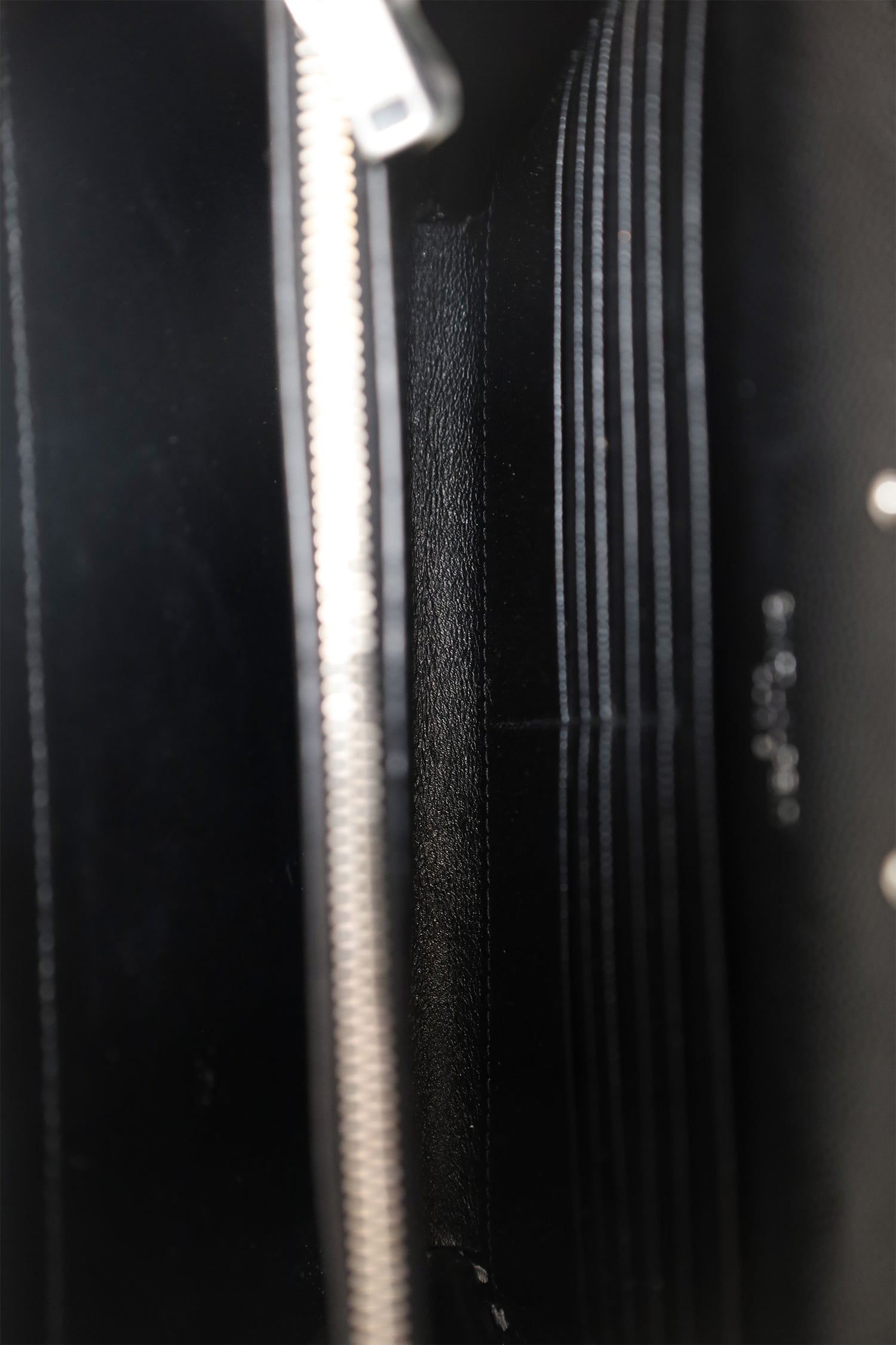 Saint Laurent Black Chevron Leather Envelope Wallet On Chain