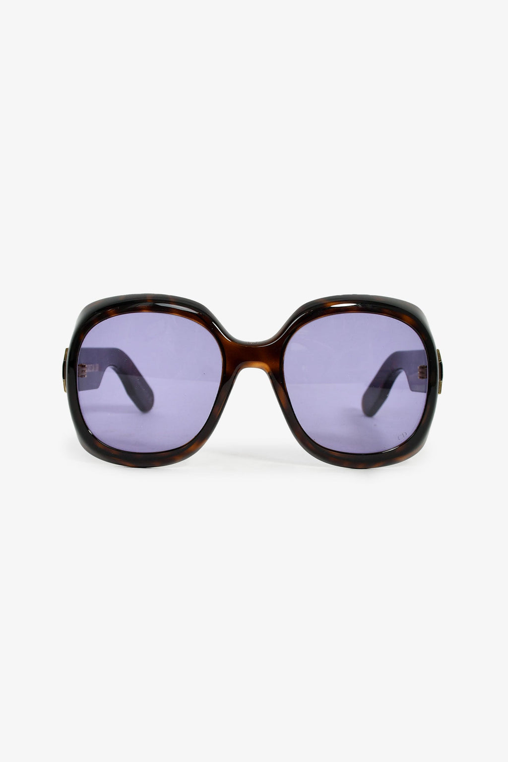 Christian Dior Brown Tortoiseshell 'Lady' Oversized Sunglasses