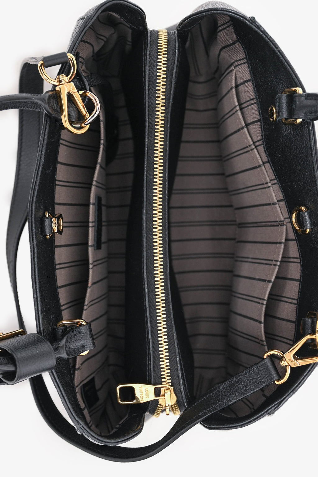 Louis Vuitton 2018 Black Empreinte Montaigne MM with Strap