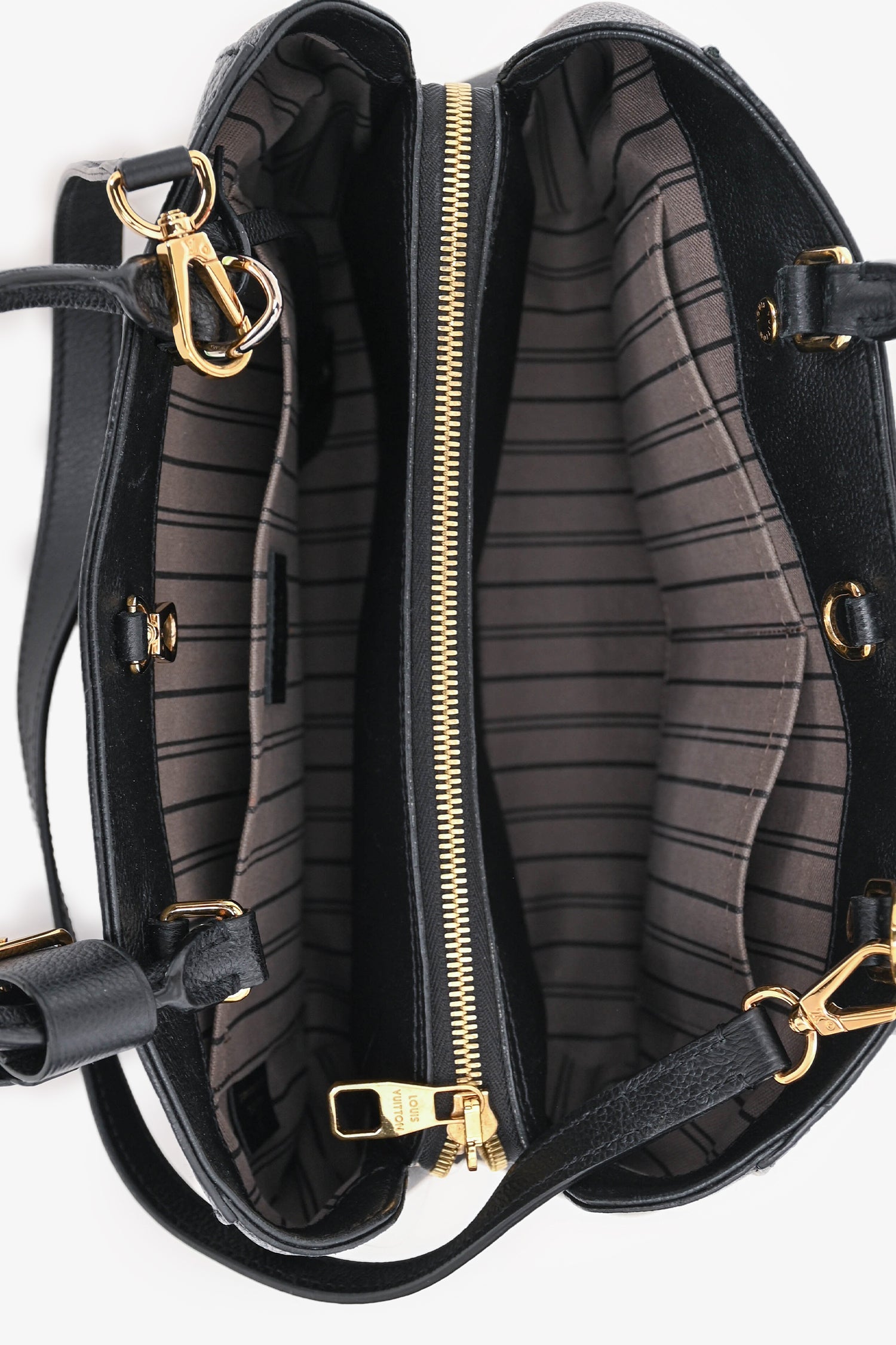 Louis Vuitton 2018 Black Empreinte Montaigne MM with Strap