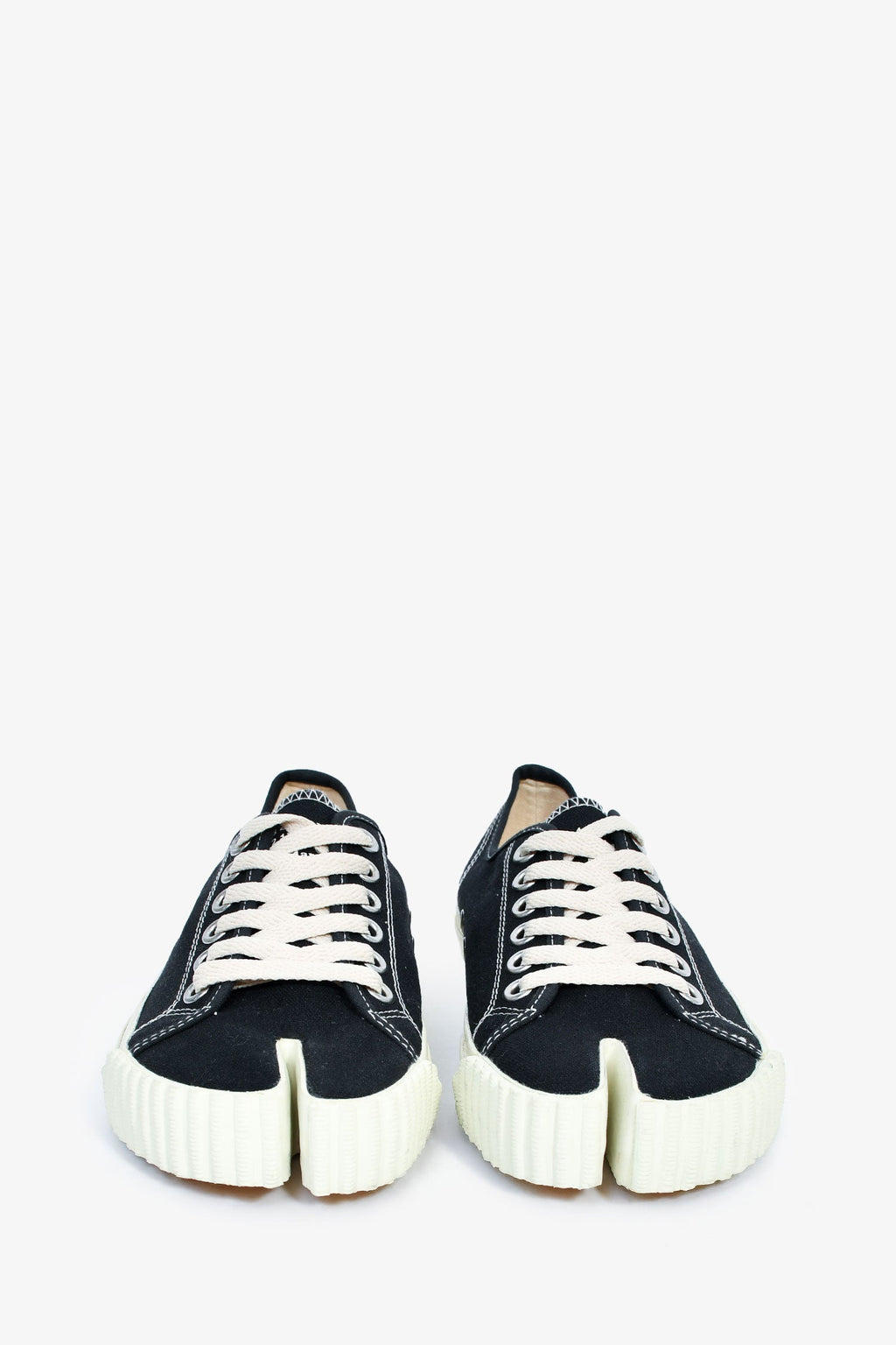 Maison Margiela Black Canvas Tabi Low Top Sneakers Size 36