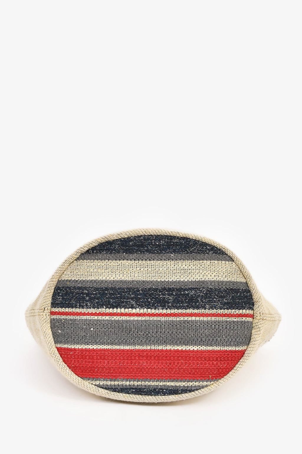 Pre-Loved Chanel™ 2018-19 Beige Cloth Deauville Logo Bucket Shoulder Bag