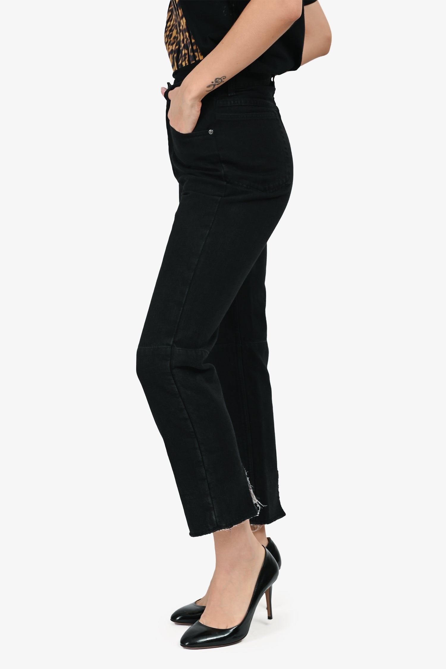 Celine Black High Waisted Straight Jeans Size 36