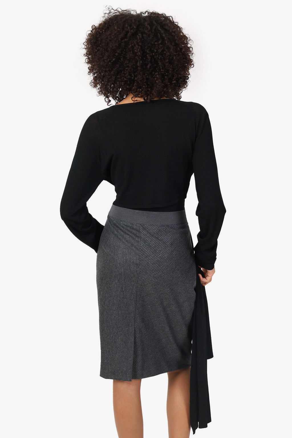 Donna Karen Black Drape igan Size L