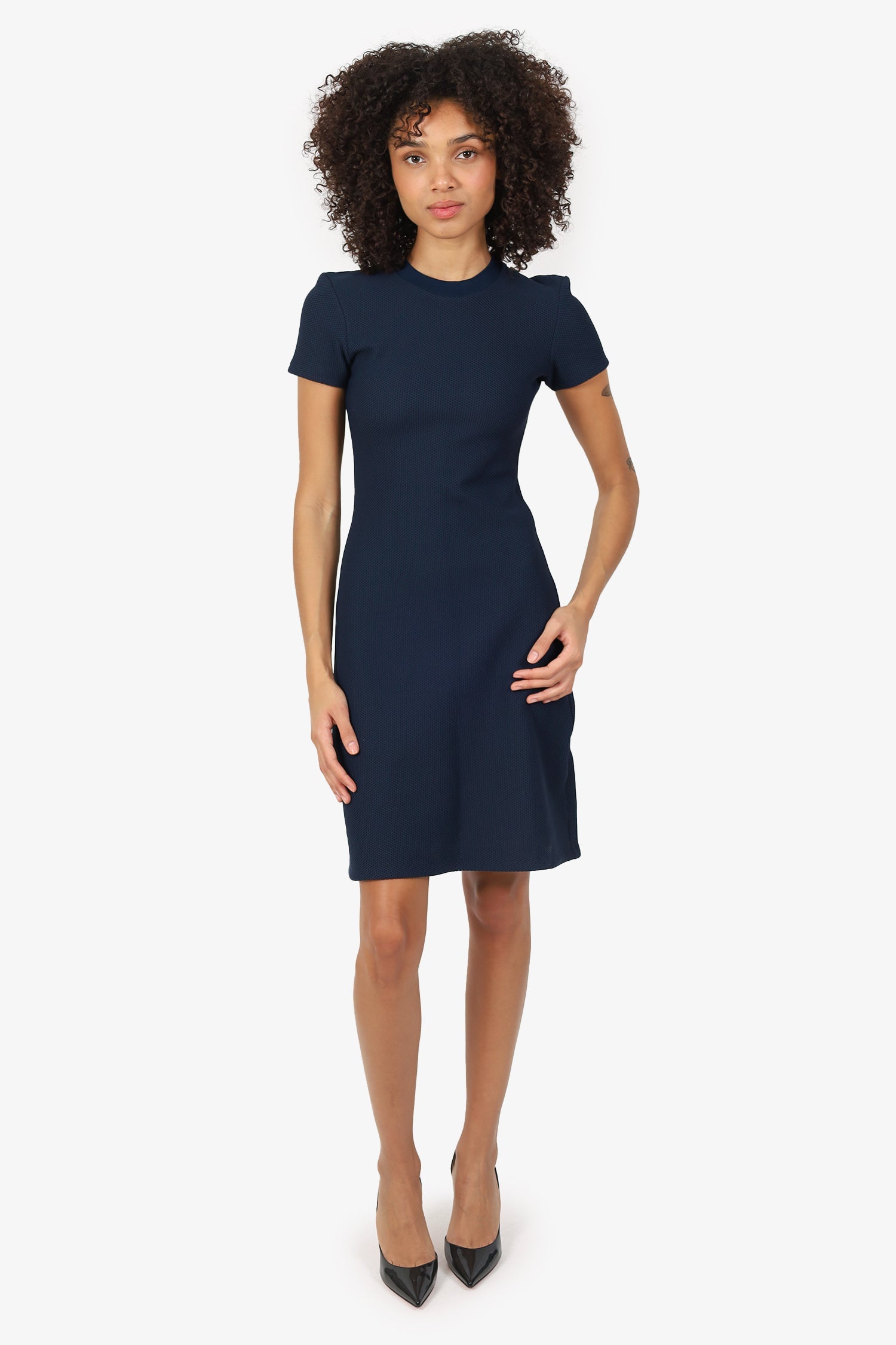 Acne Studios Navy Short Sleeve Mini Dress Size XS