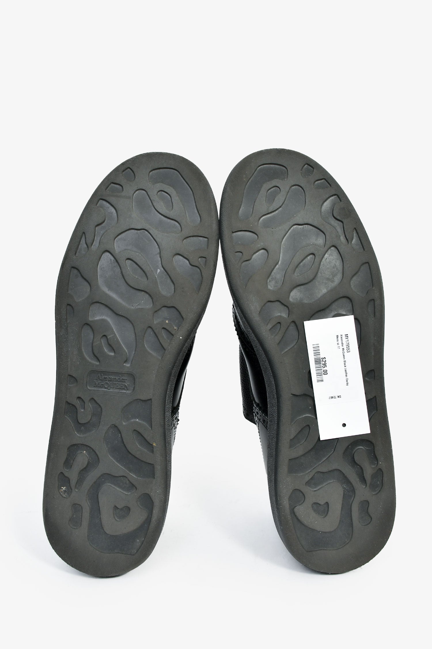 Alexander McQueen Black Leather Derby Size 11 Mens