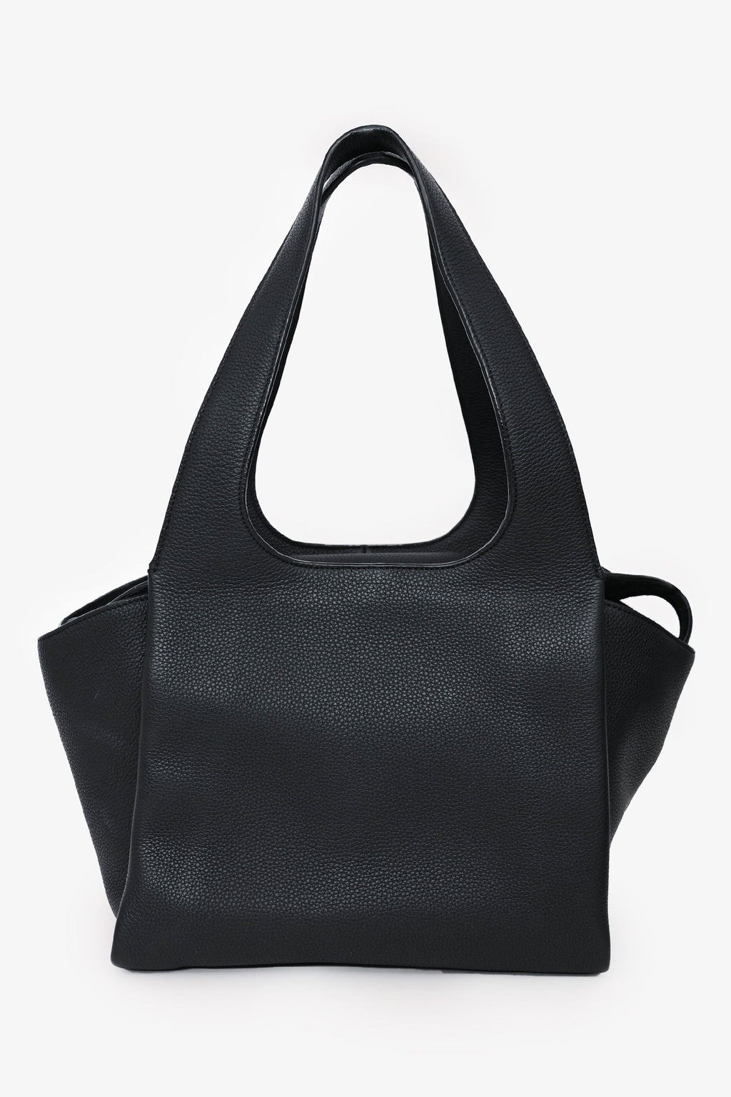 The Row Black Pebbled Calfskin TR1 Shoulder Bag