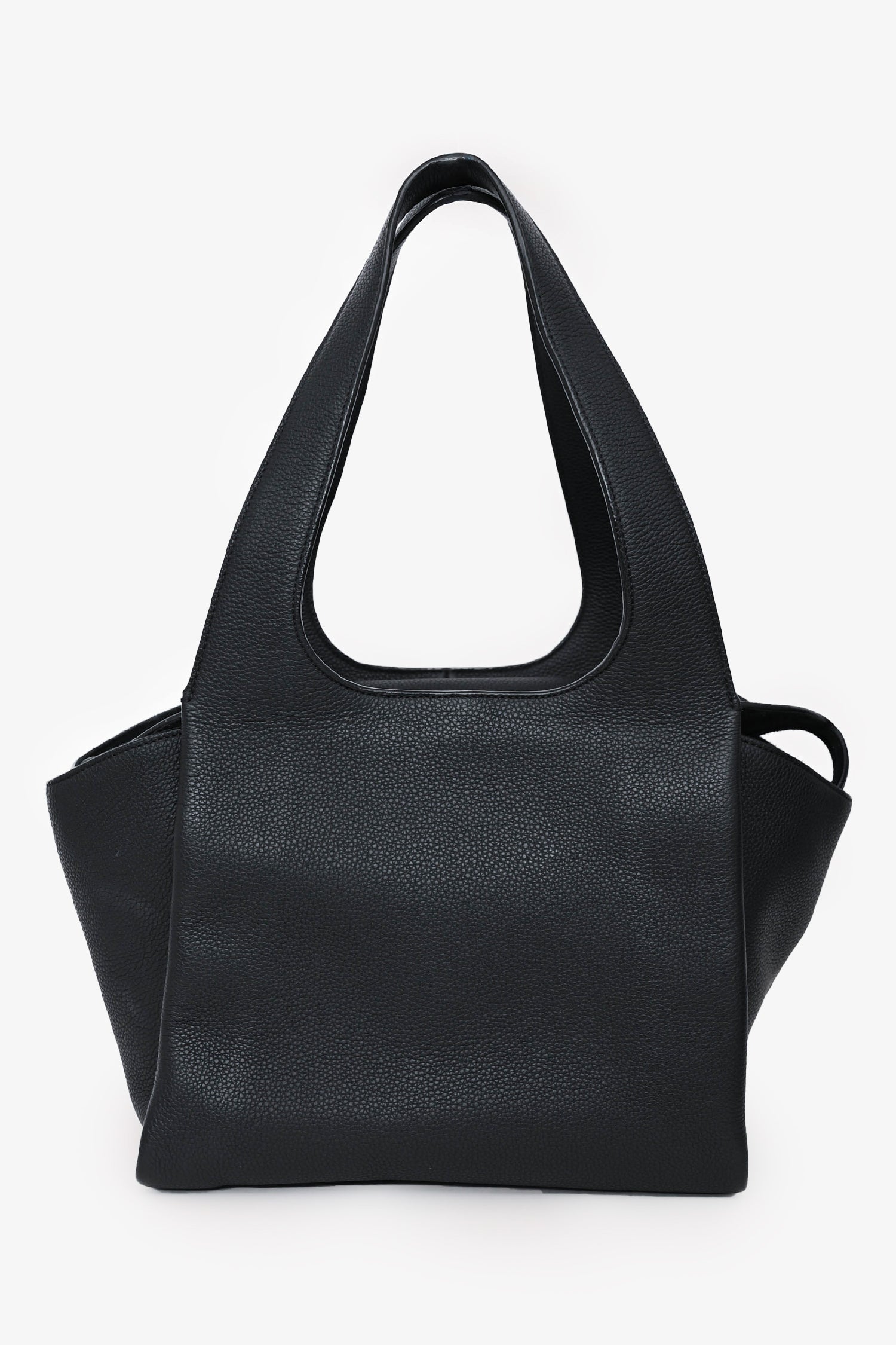 The Row Black Pebbled Calfskin TR1 Shoulder Bag