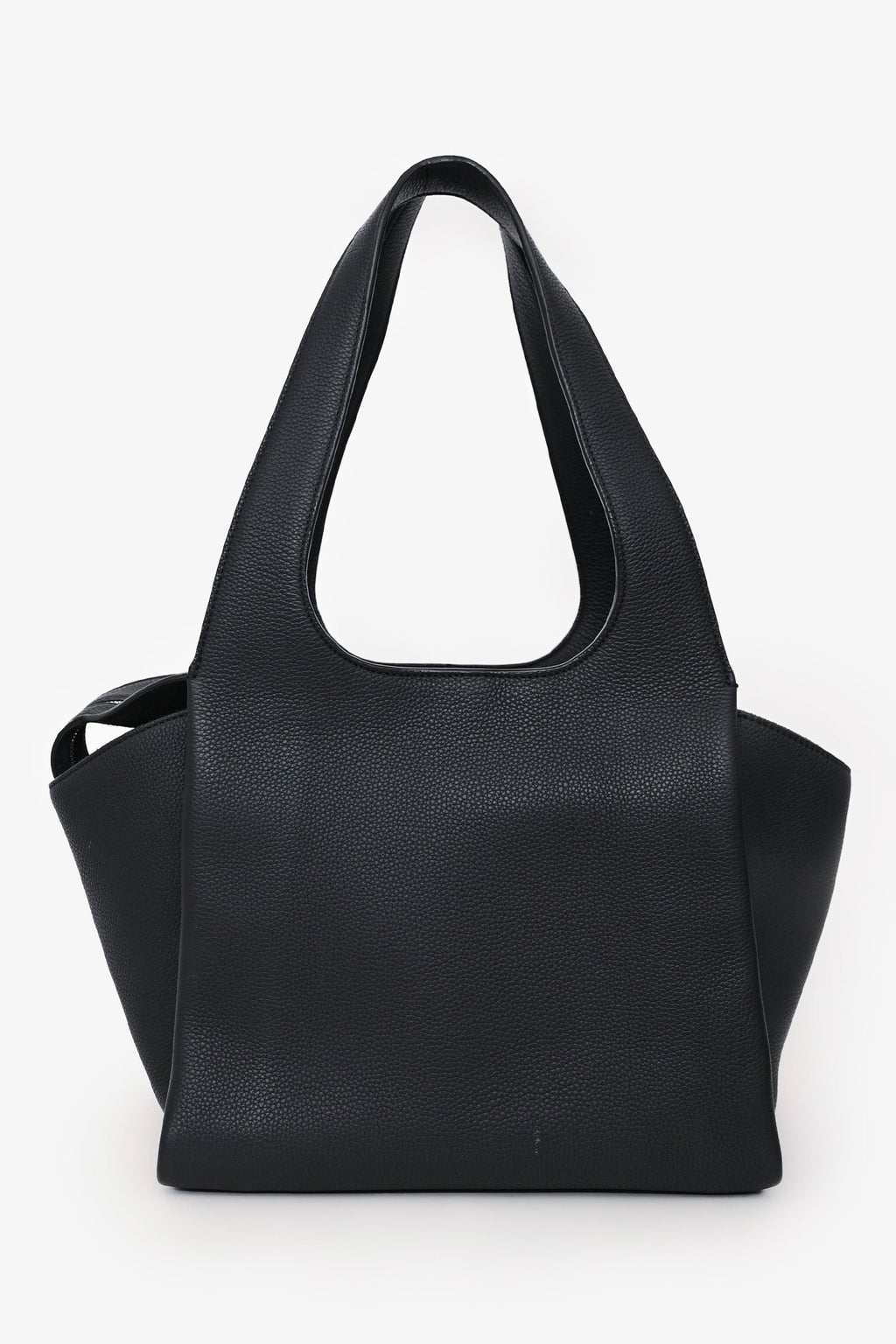 The Row Black Pebbled Calfskin TR1 Shoulder Bag