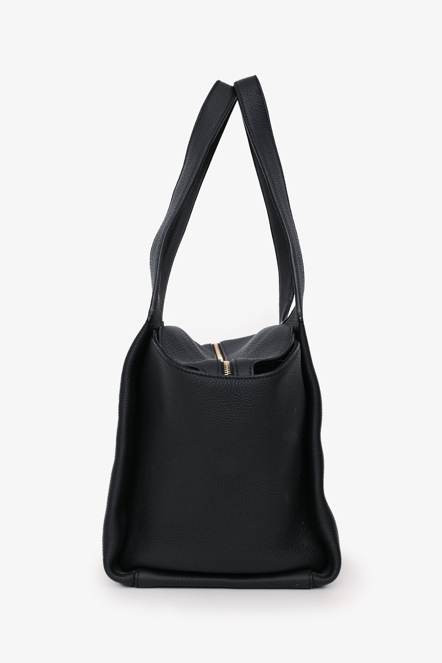 The Row Black Pebbled Calfskin TR1 Shoulder Bag