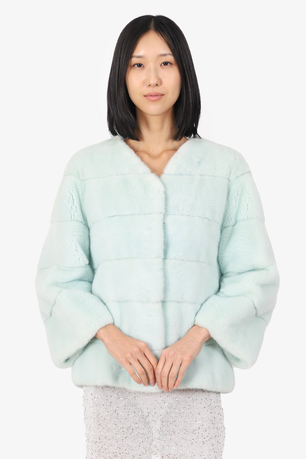 Vintage Mint Green Dyed Mink Jacket Estimated Size M