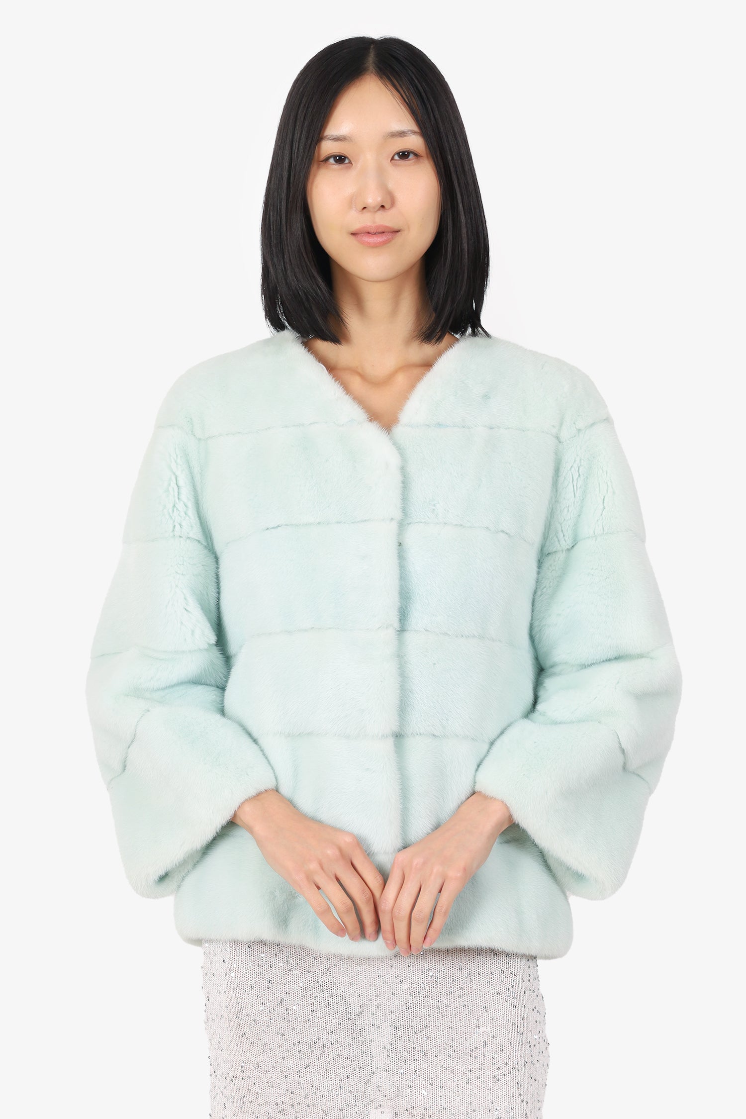 Vintage Mint Green Dyed Mink Jacket Estimated Size M