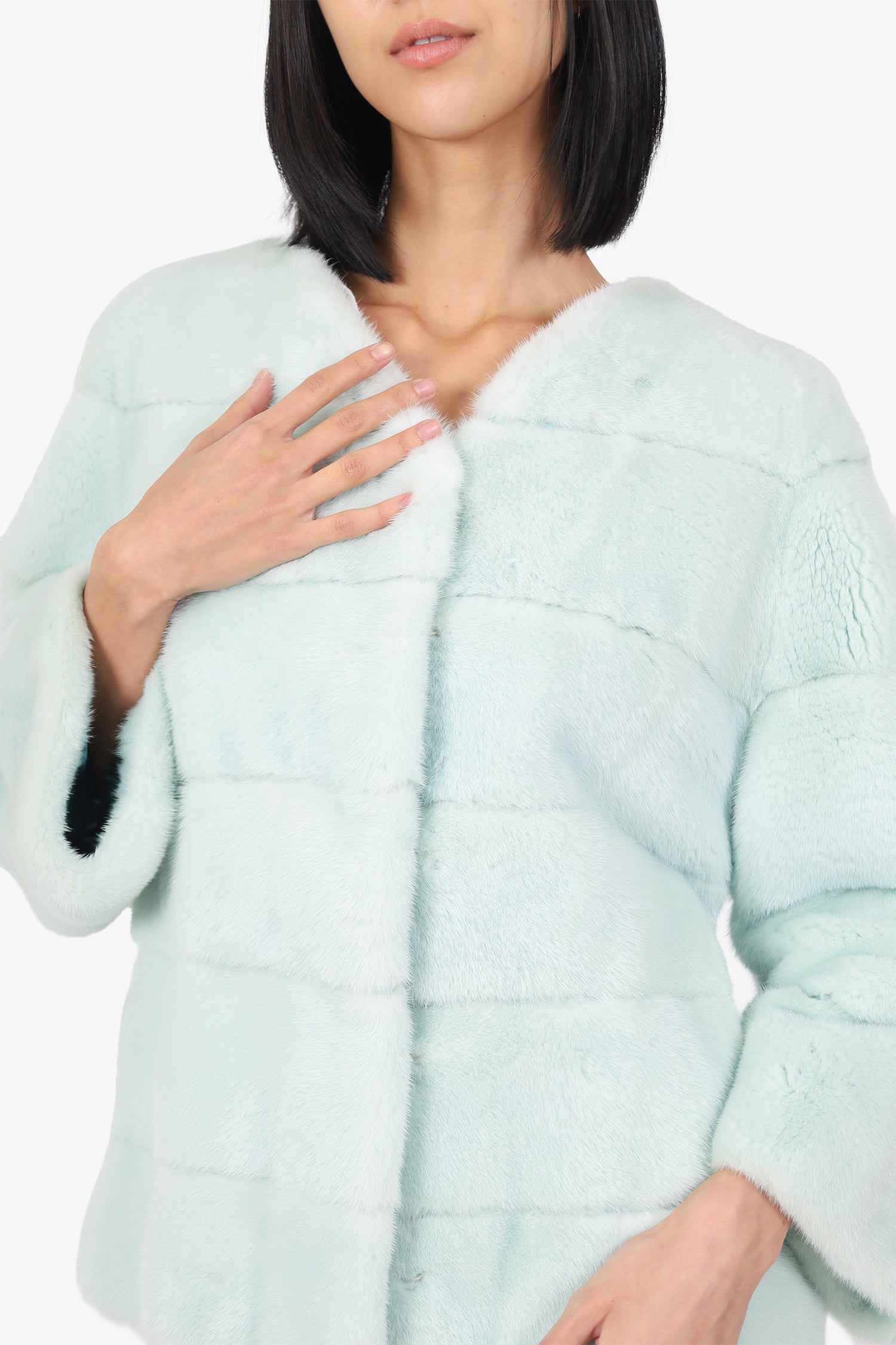 Vintage Mint Green Dyed Mink Jacket Estimated Size M