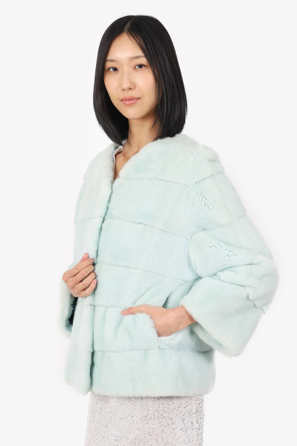 Vintage Mint Green Dyed Mink Jacket Estimated Size M