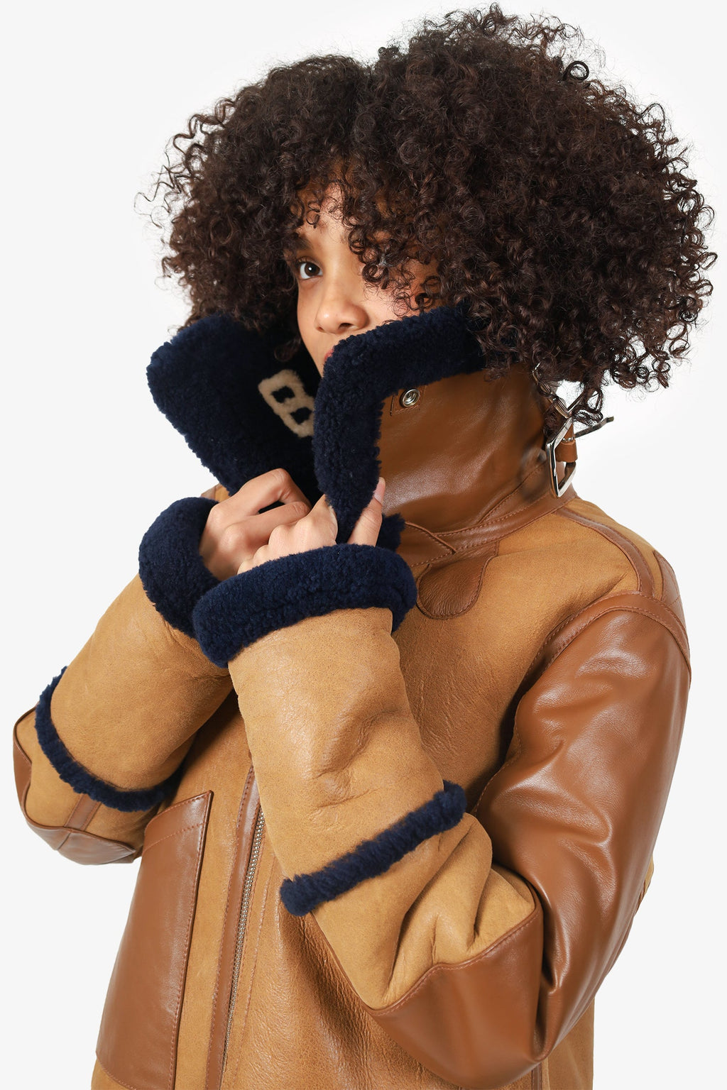 Balenciaga Brown Leather Shearling Jacket Size 38