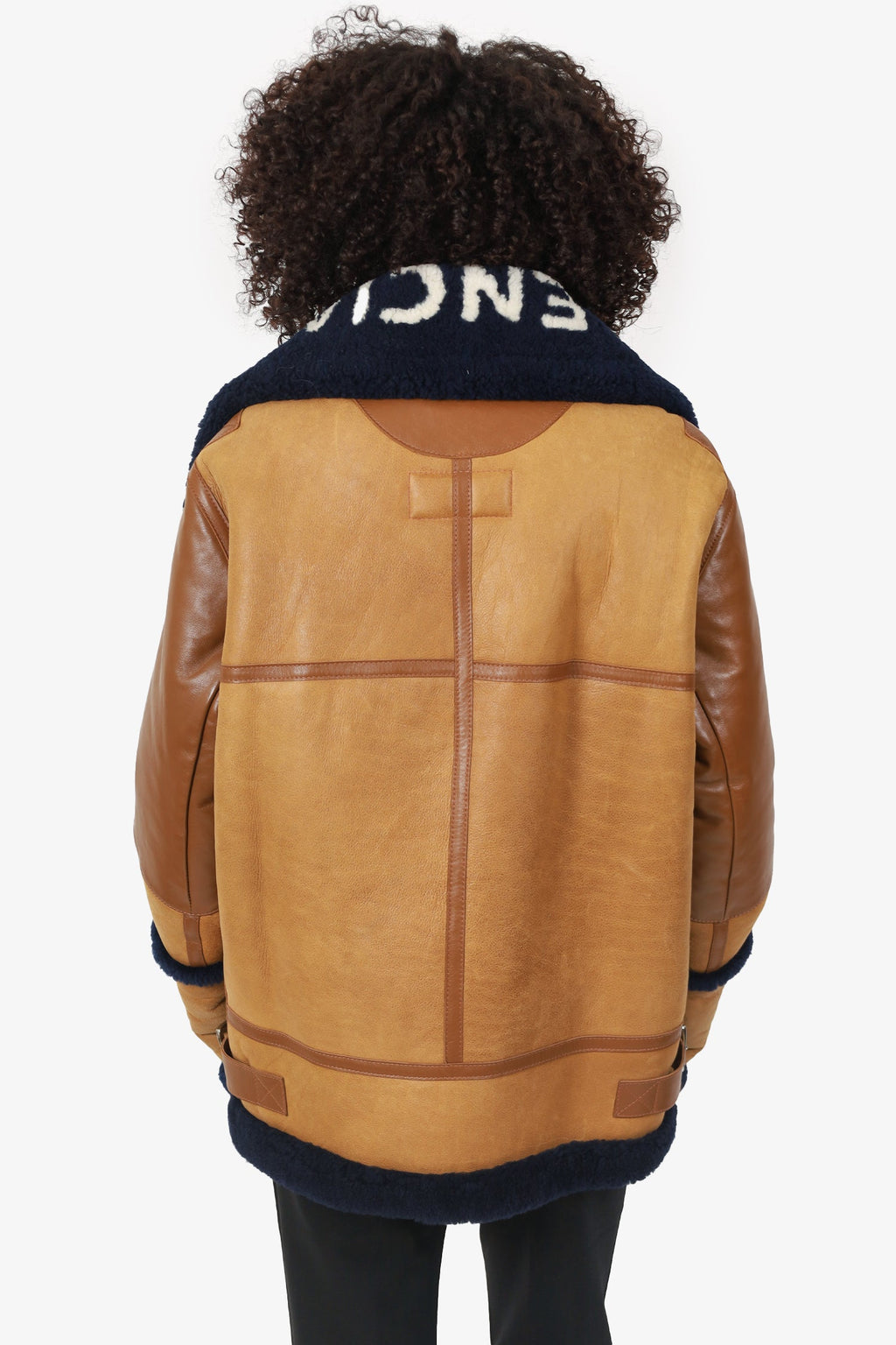 Balenciaga Brown Leather Shearling Jacket Size 38