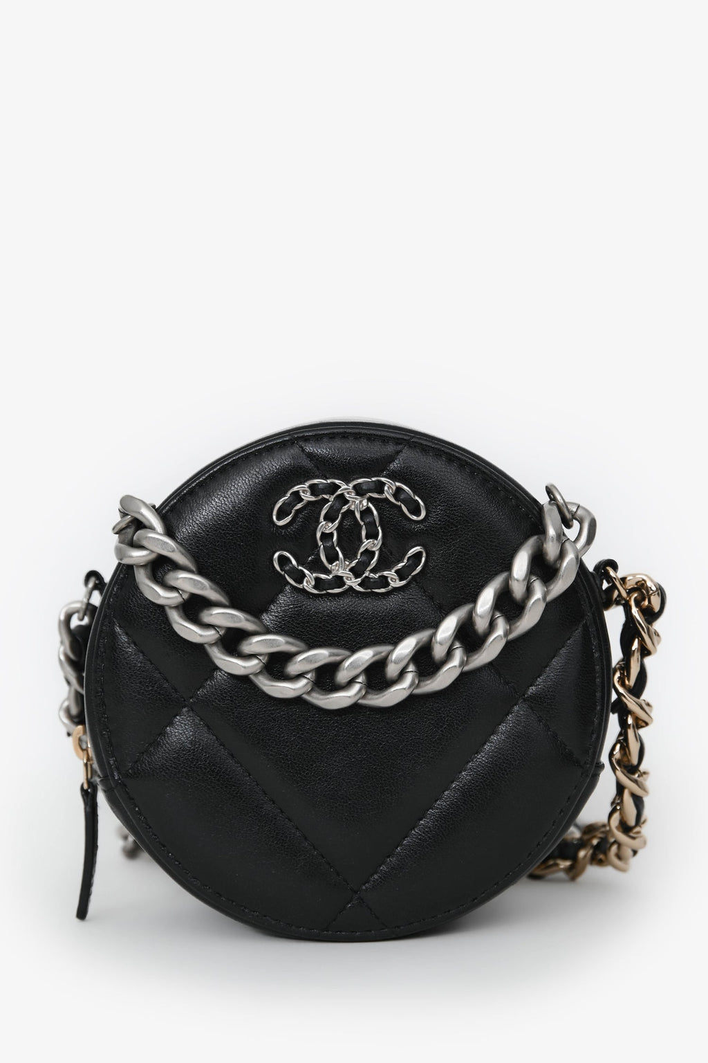 Pre-Loved Chanel™ Black Leather Quilted 19 Clutch Bag