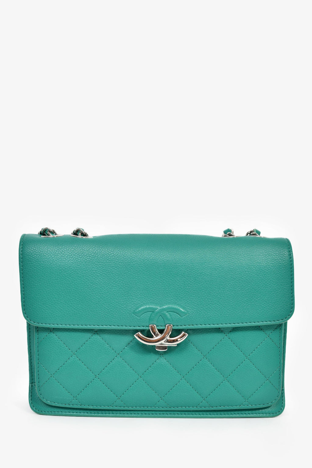 Pre-Loved Chanel™ 2017 Green Leather CC Urban Companion Flap Bag