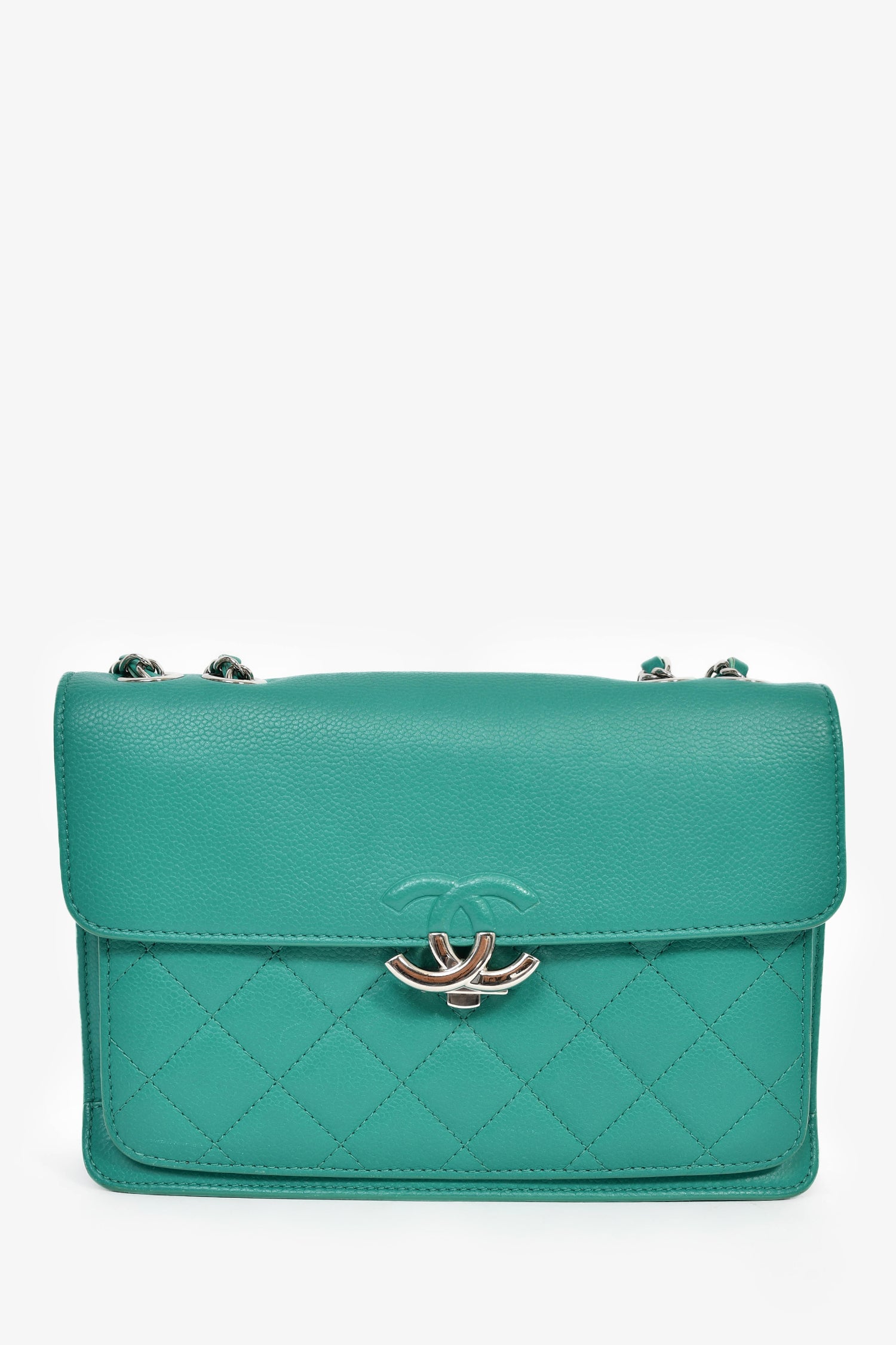 Pre-Loved Chanel™ 2017 Green Leather CC Urban Companion Flap Bag