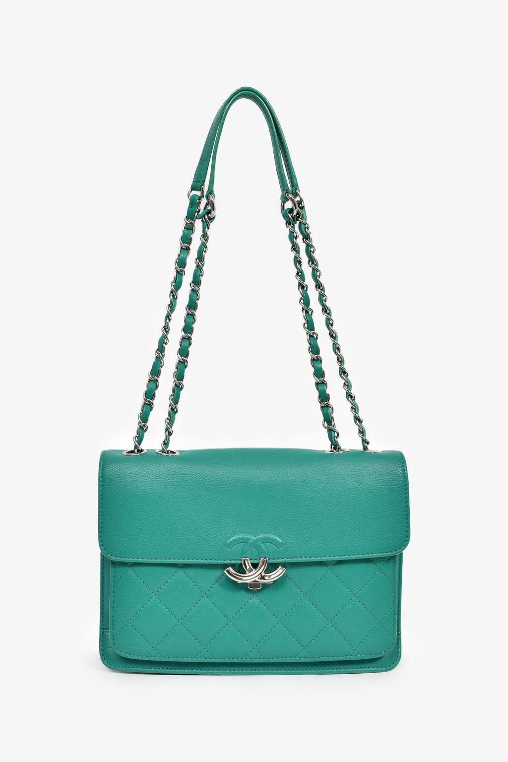 Pre-Loved Chanel™ 2017 Green Leather CC Urban Companion Flap Bag