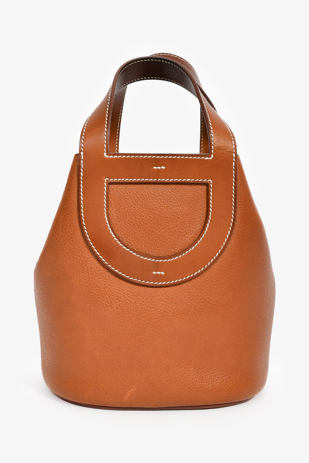 Hermès 2022 Gold Barenia Leather 'In-the-Loop' 18 Top Handle Bag