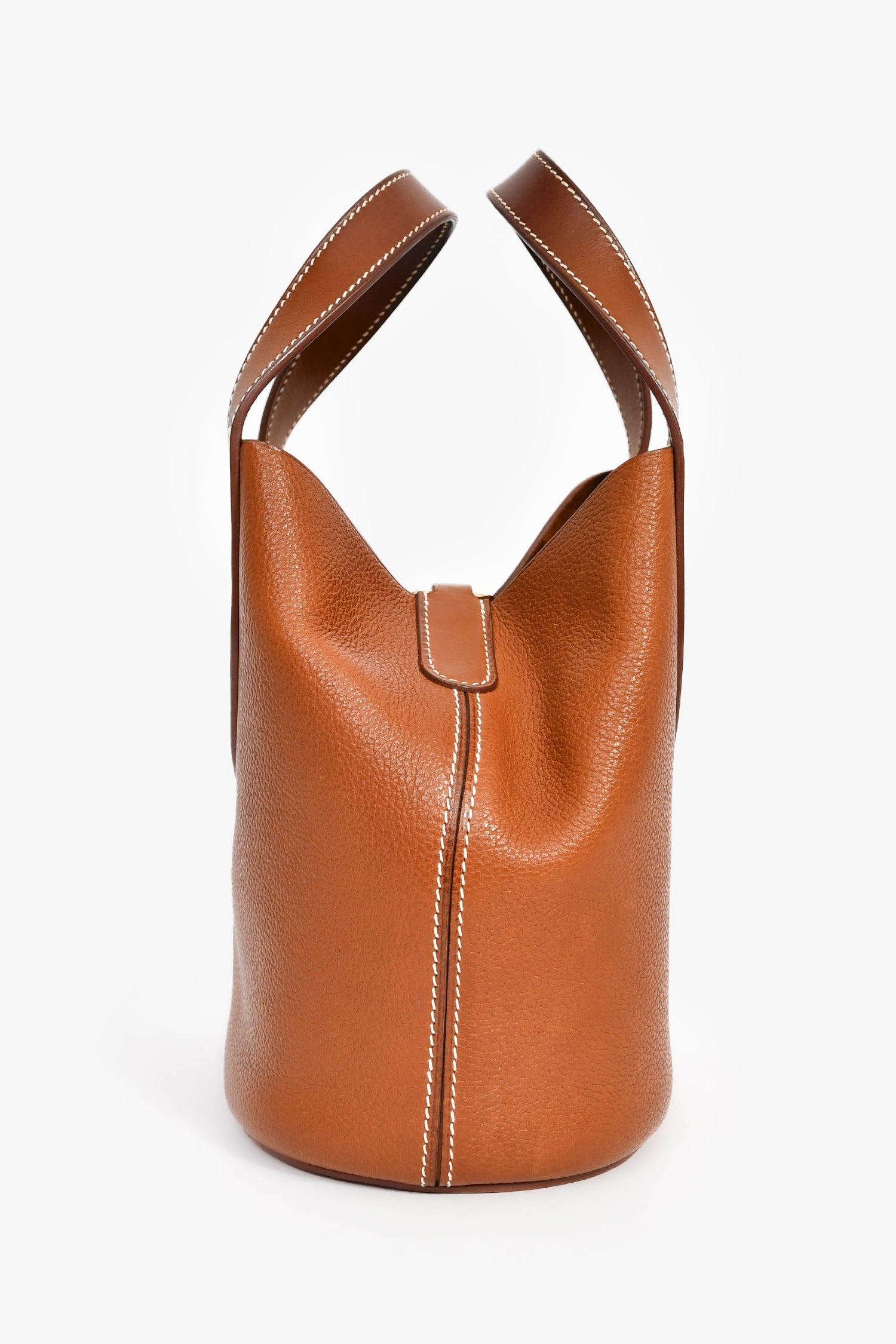 Hermès 2022 Gold Barenia Leather 'In-the-Loop' 18 Top Handle Bag
