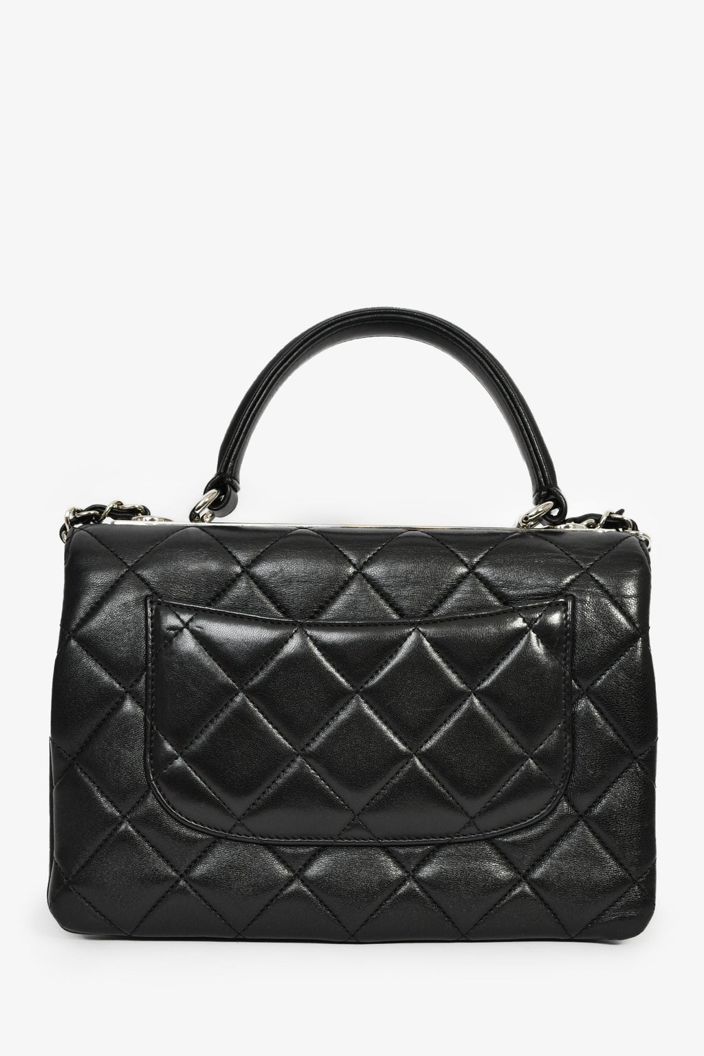 Pre-Loved Chanel™ 2017 Black Lambskin Leather Trendy Top Handle Bag