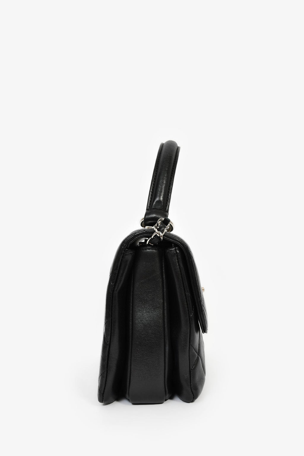 Pre-Loved Chanel™ 2017 Black Lambskin Leather Trendy Top Handle Bag